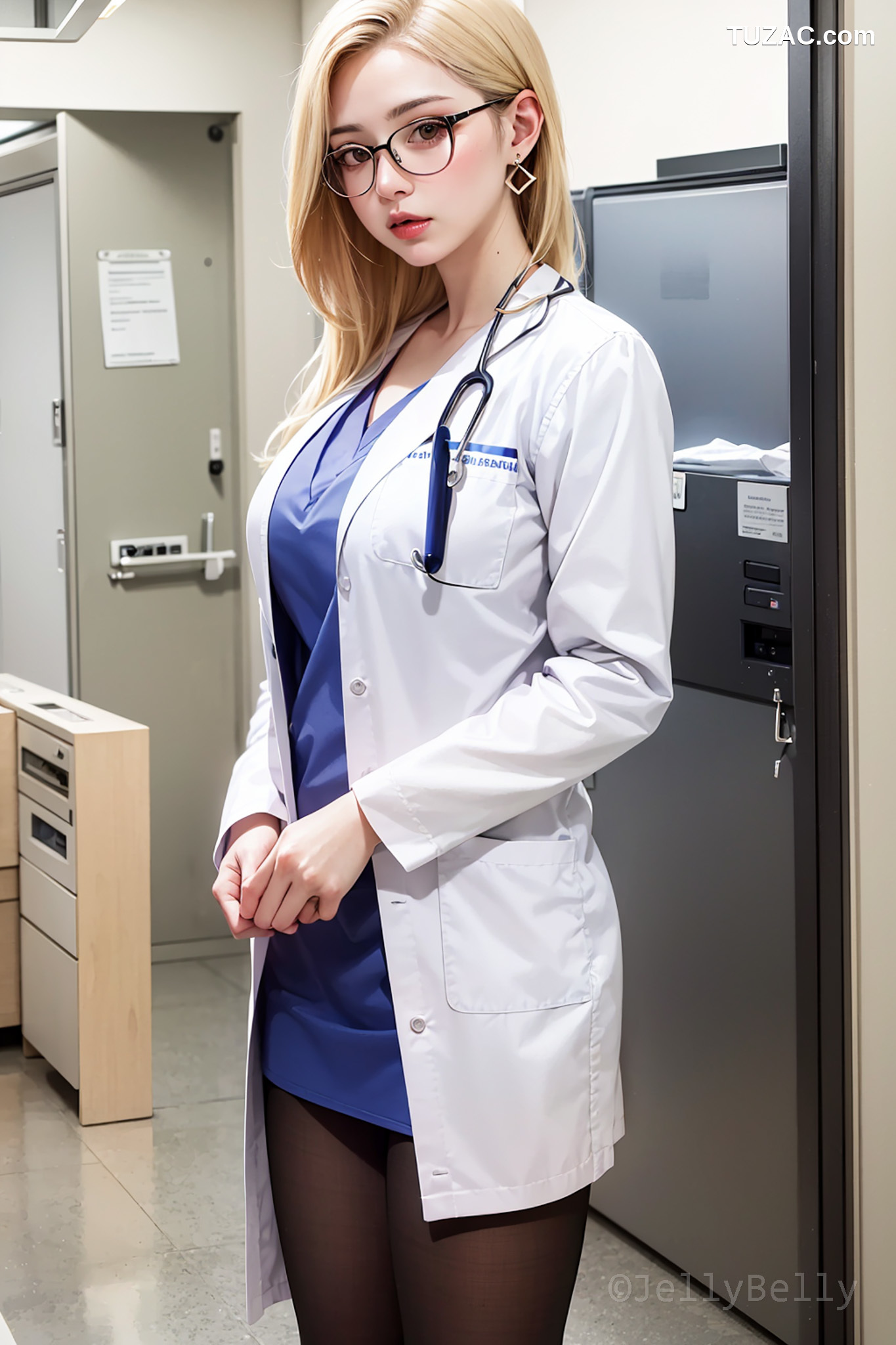 AI美女-18禁-医院里的漂亮女医生-金色短发