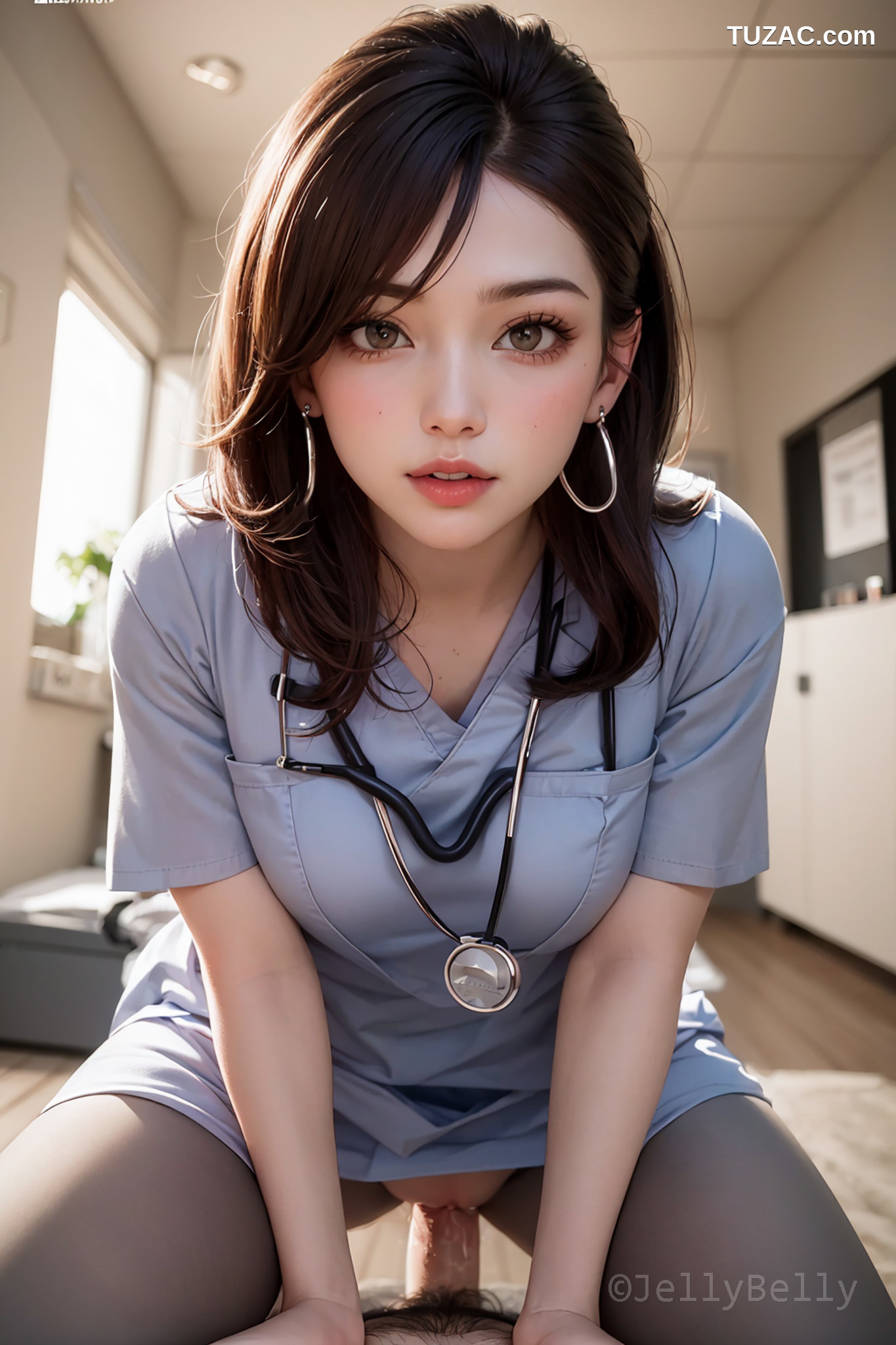 AI美女-18禁-医院里的漂亮女医生-黑色齐肩发