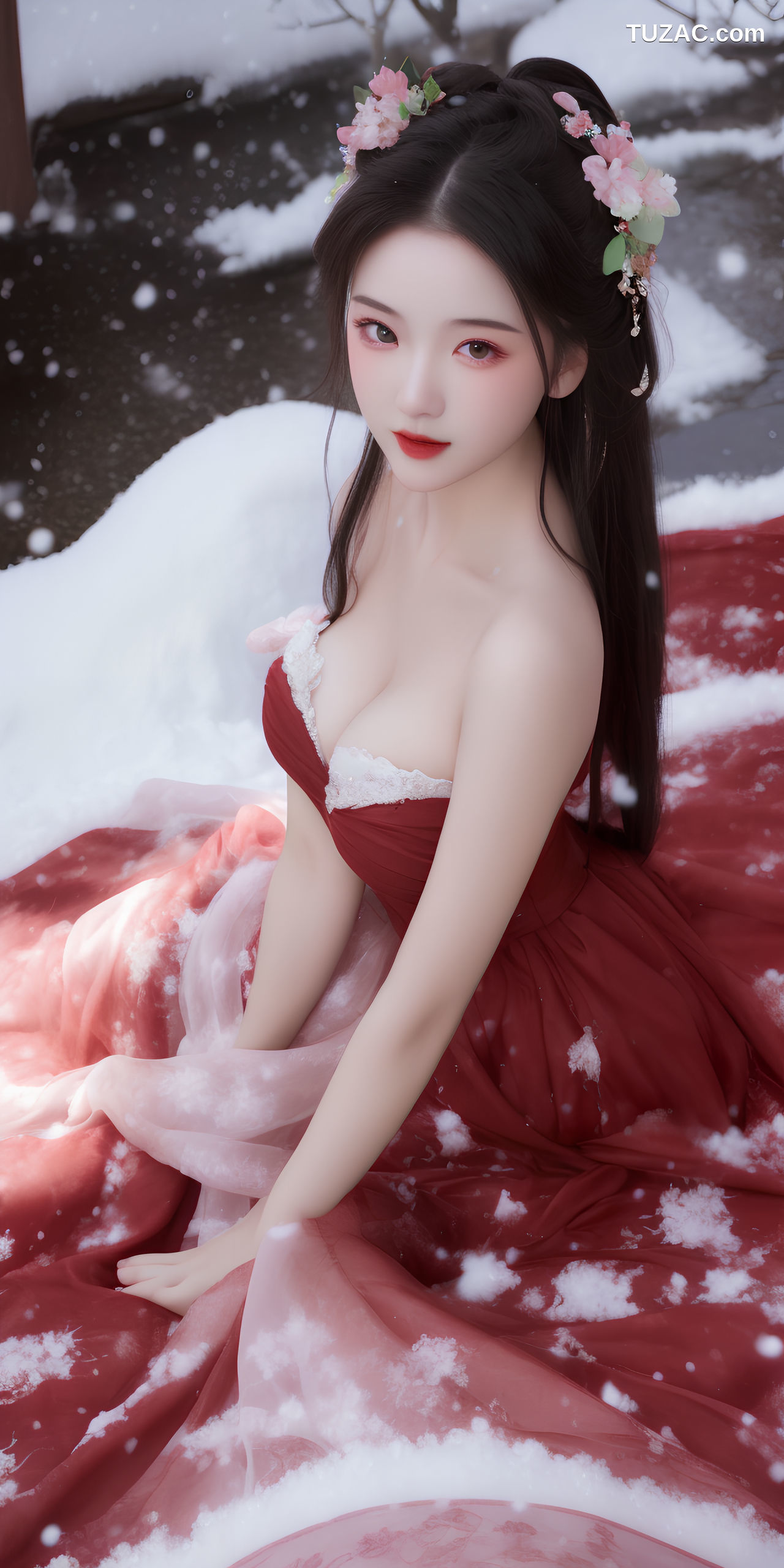 AI美女-冬梅映雪仙衣飘飘