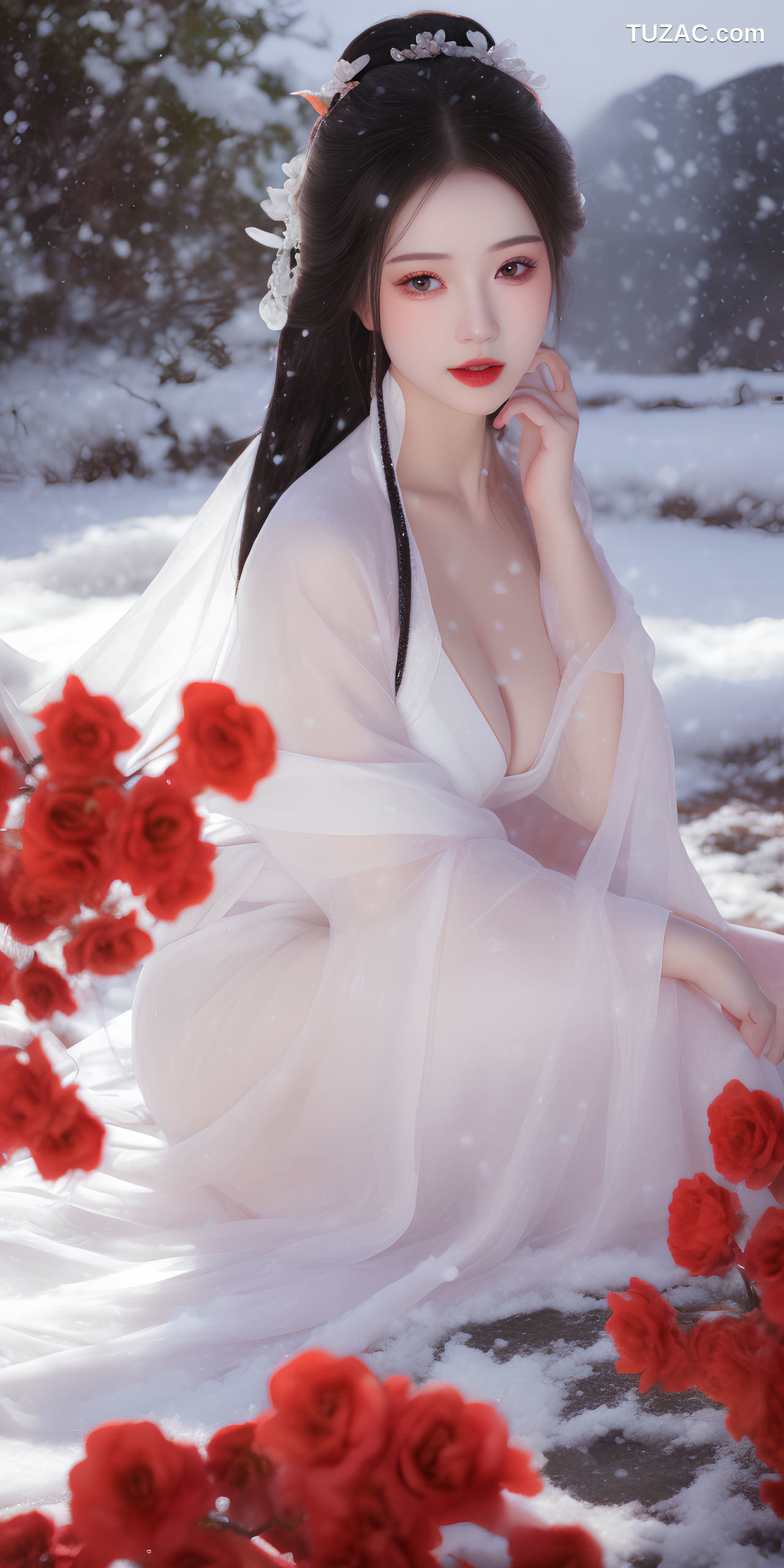 AI美女-冬梅映雪仙衣飘飘