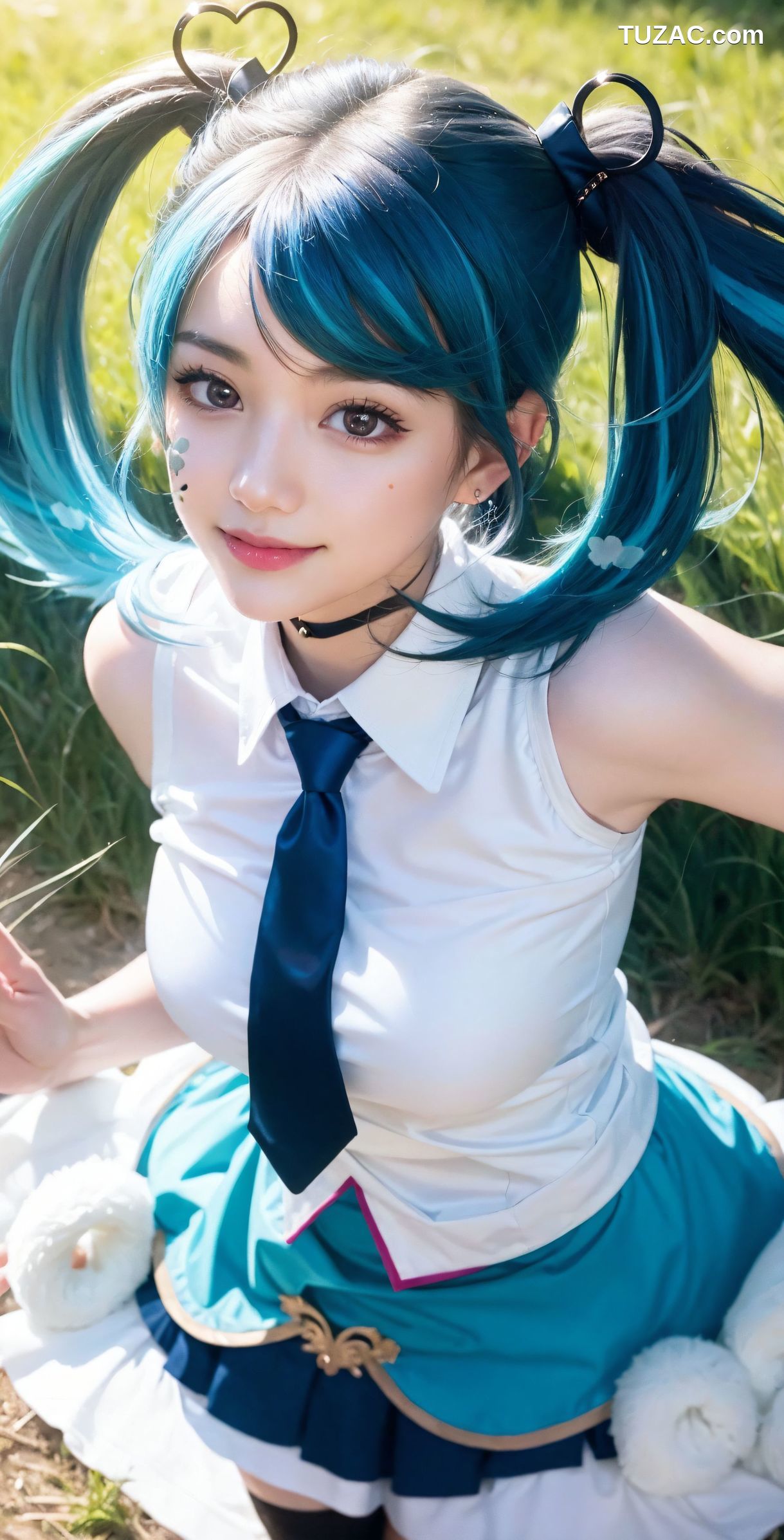 AI美女-双马尾童颜巨乳学生装