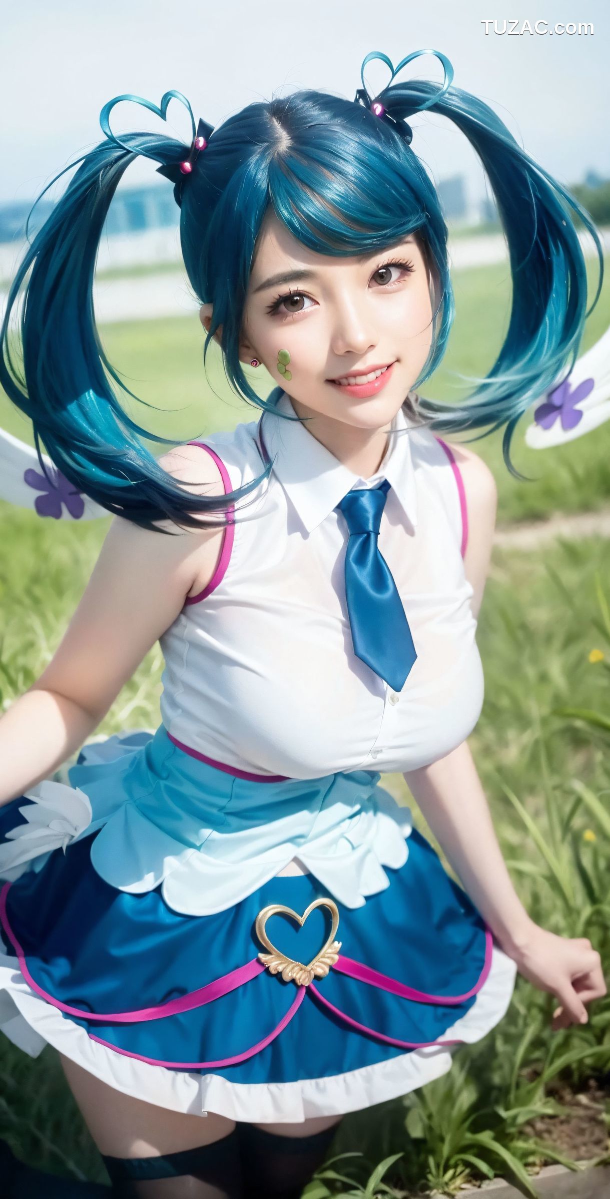 AI美女-双马尾童颜巨乳学生装