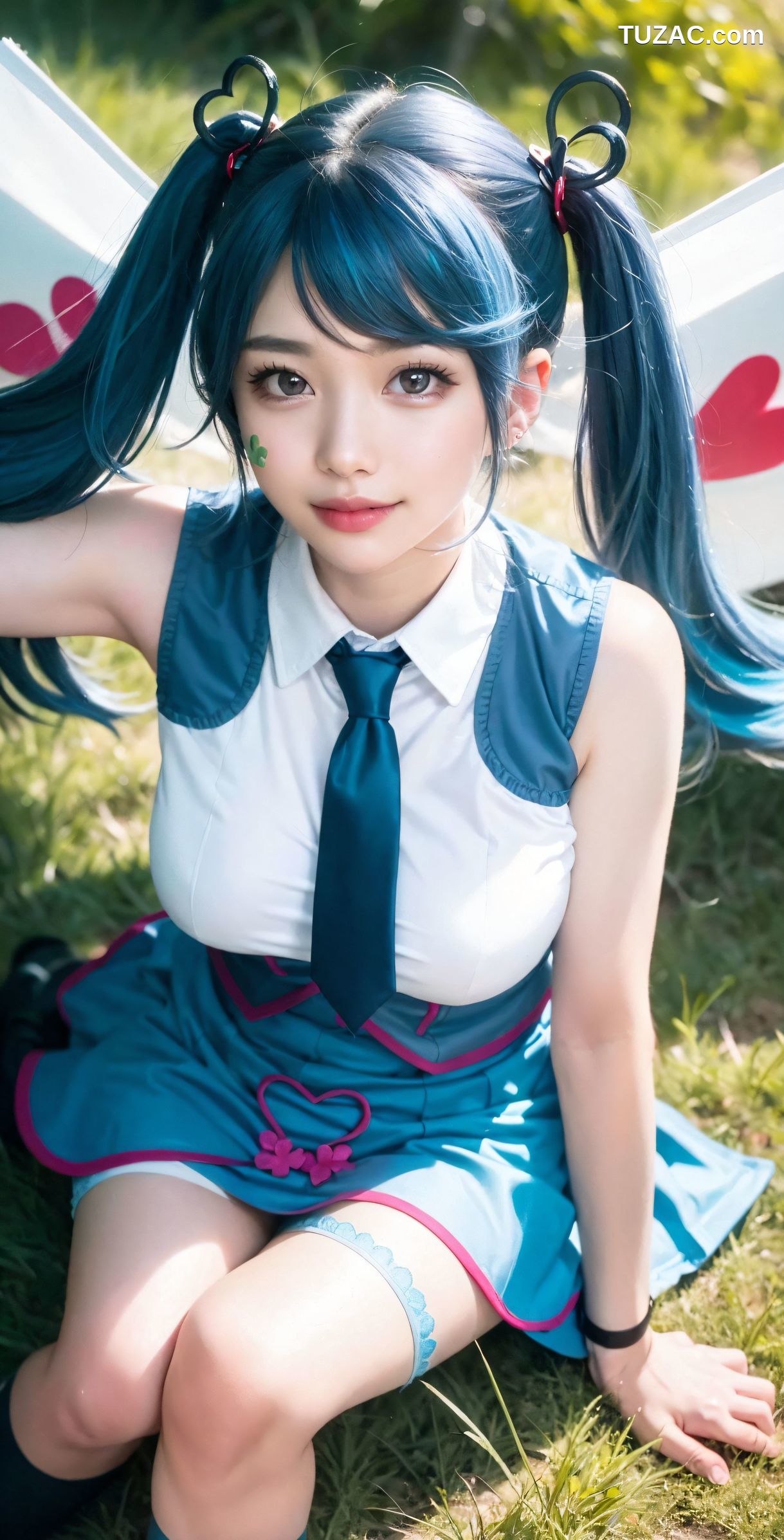 AI美女-双马尾童颜巨乳学生装