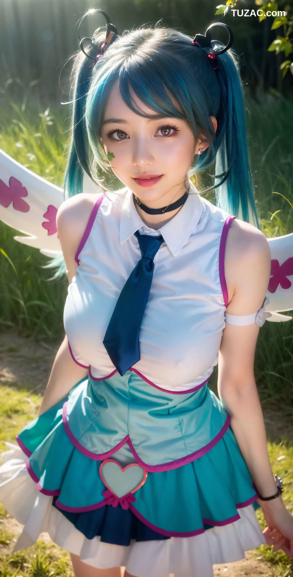 AI美女-双马尾童颜巨乳学生装