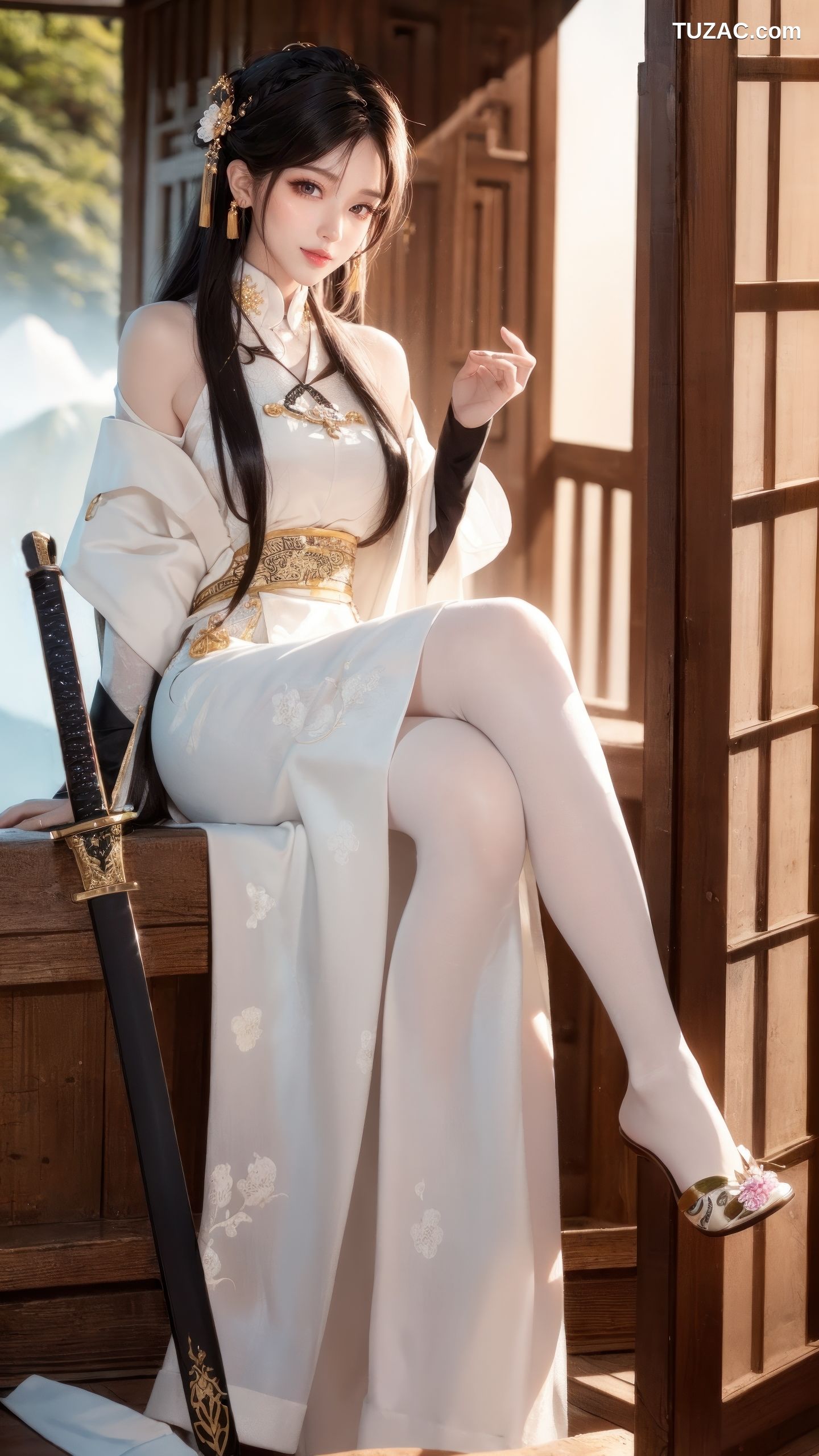 AI美女-古装美女-白衣女侠
