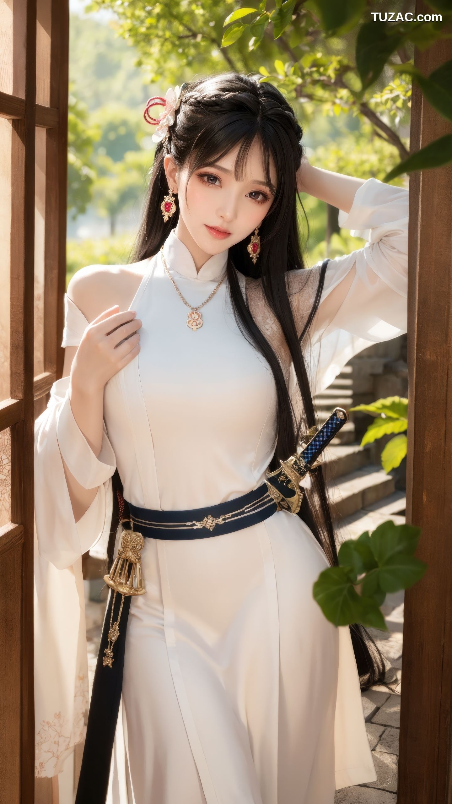AI美女-古装美女-白衣女侠