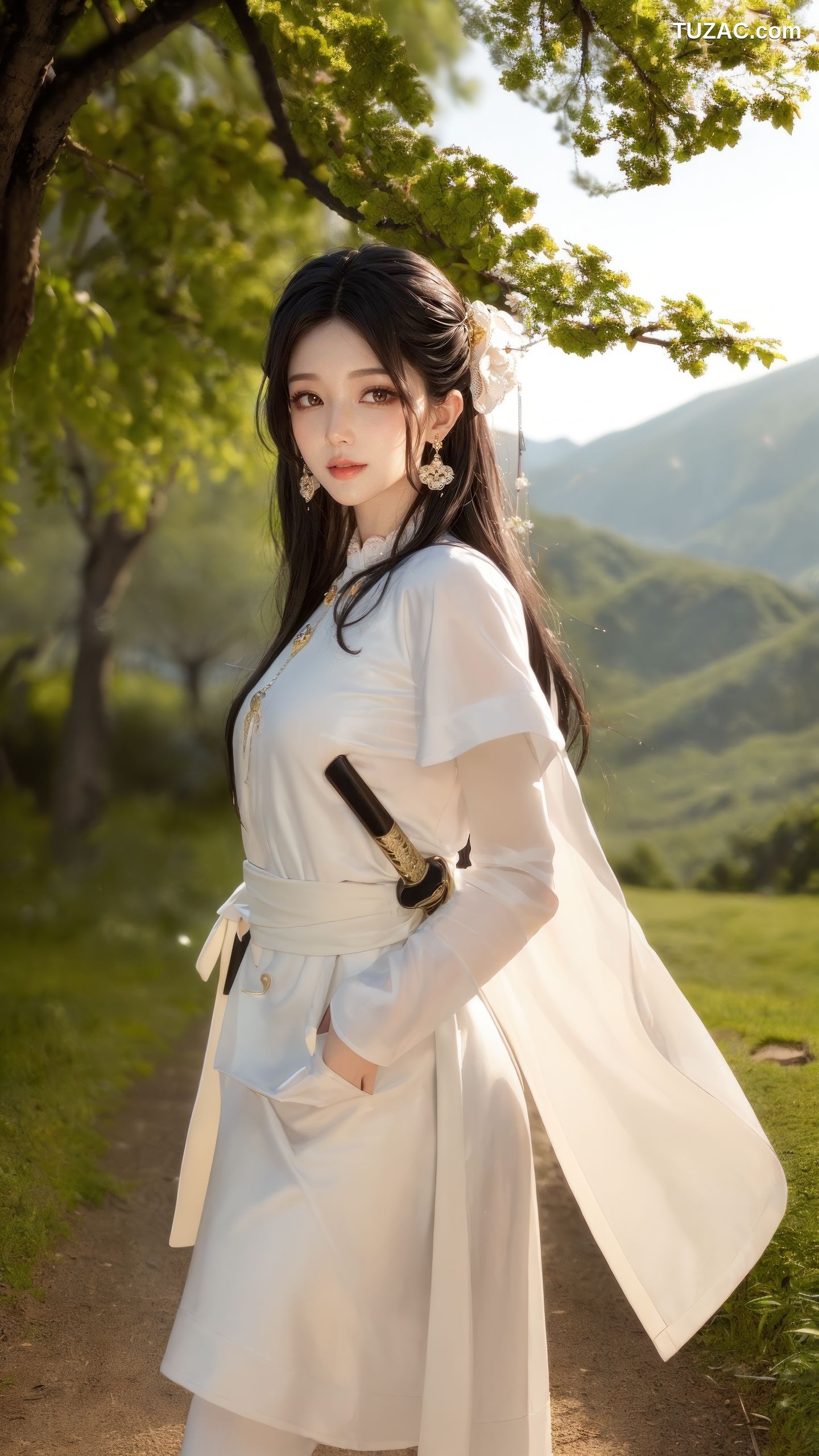 AI美女-古装美女-白衣女侠