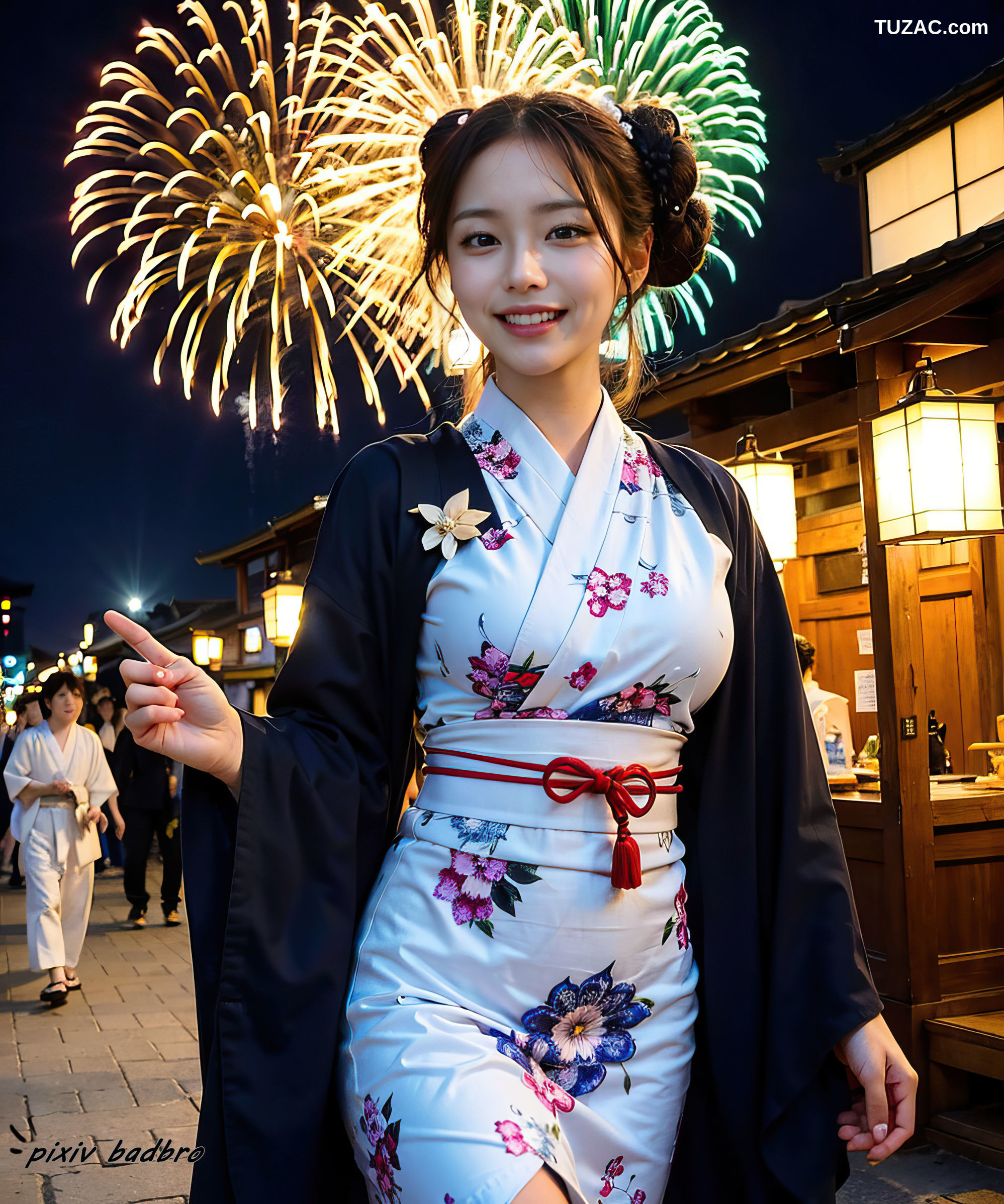 AI美女-和服-涩谷区-上空露出-卷2-Kimono-Matsuri-boobs2-BadBro