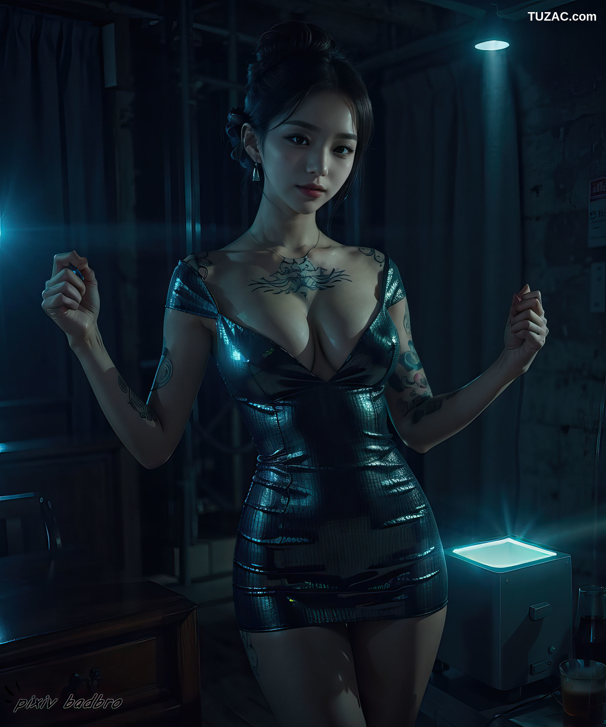 AI美女-夜店-纹身女孩-club-tatoo-girl-BadBro