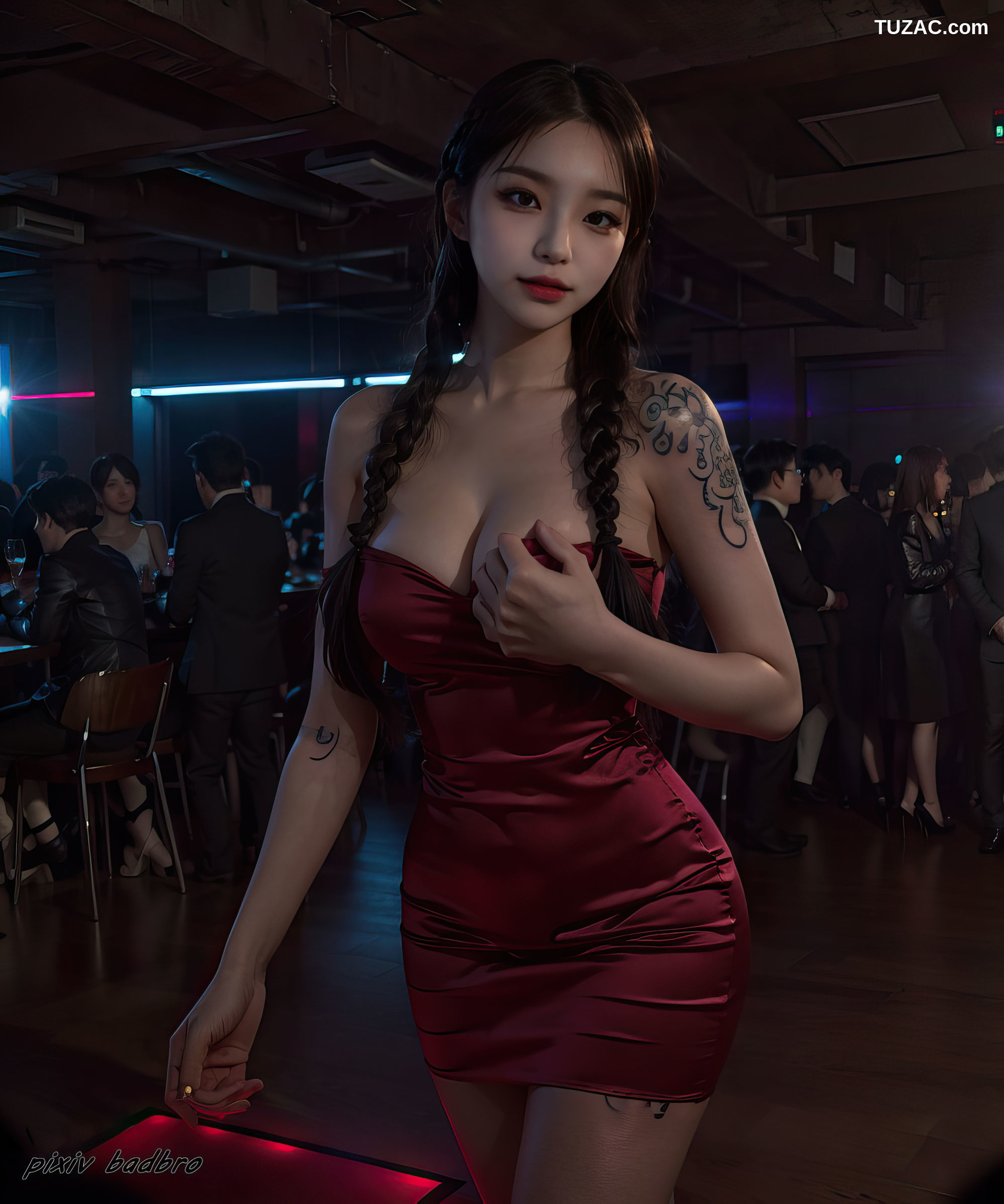 AI美女-夜店-纹身女孩-club-tatoo-girl-BadBro