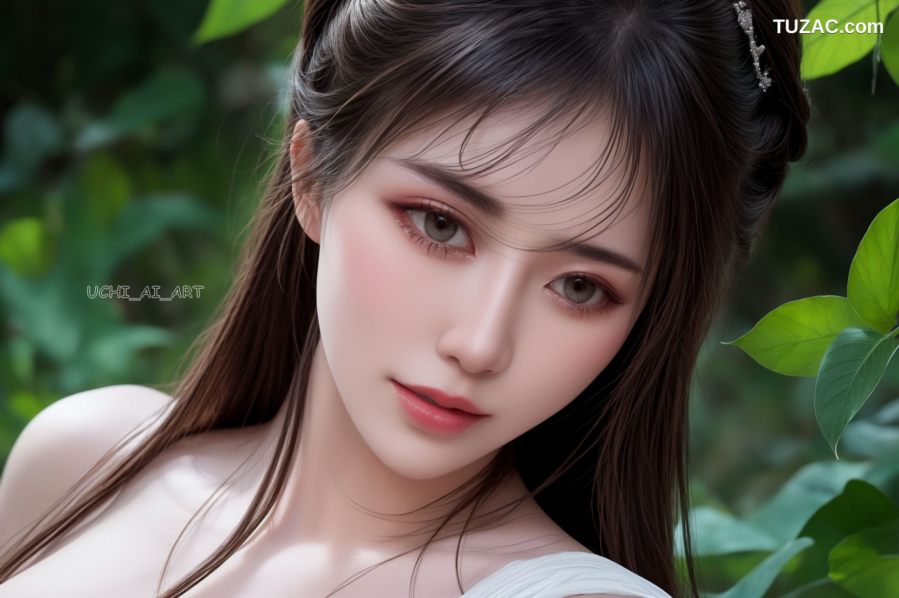 AI美女-巨乳长发-莲花池