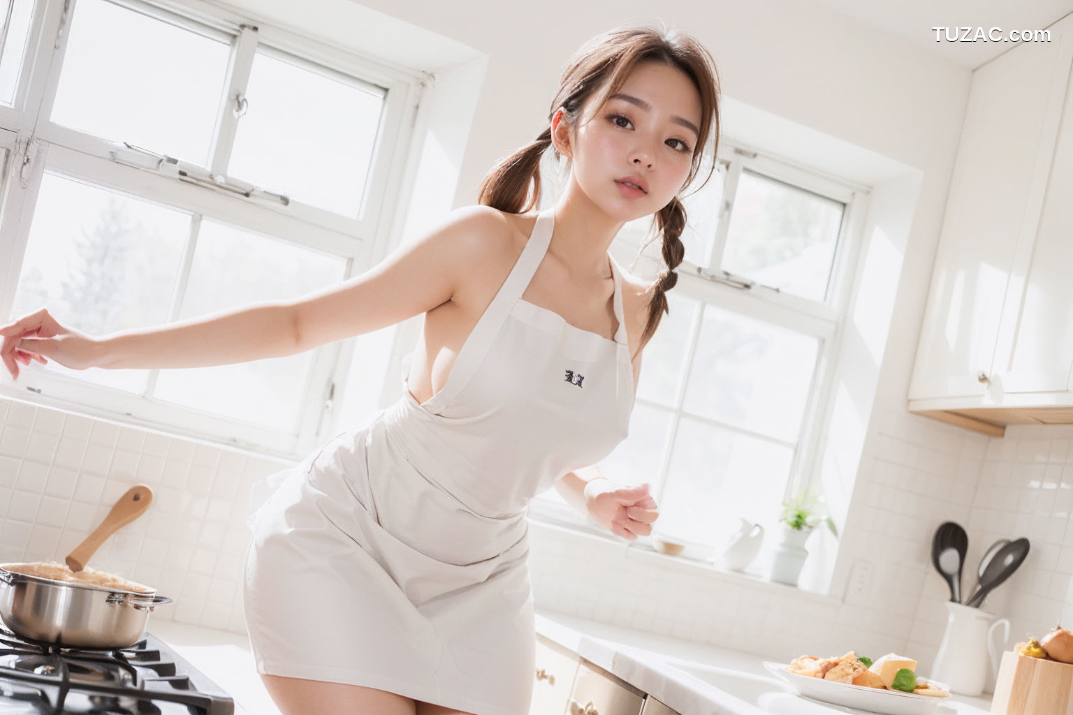 AI美女-性感围裙