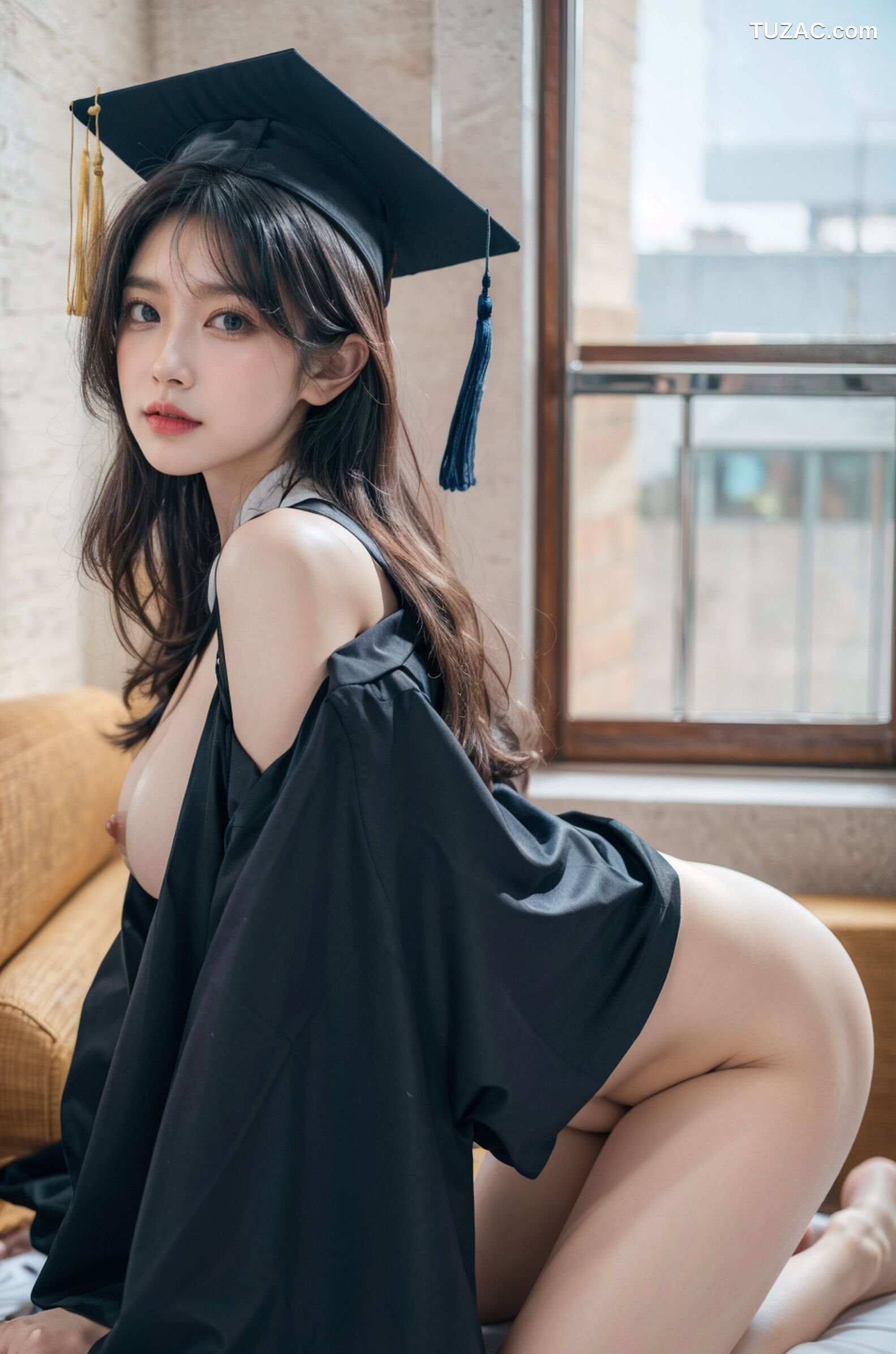 AI美女-拟实-博士服女生