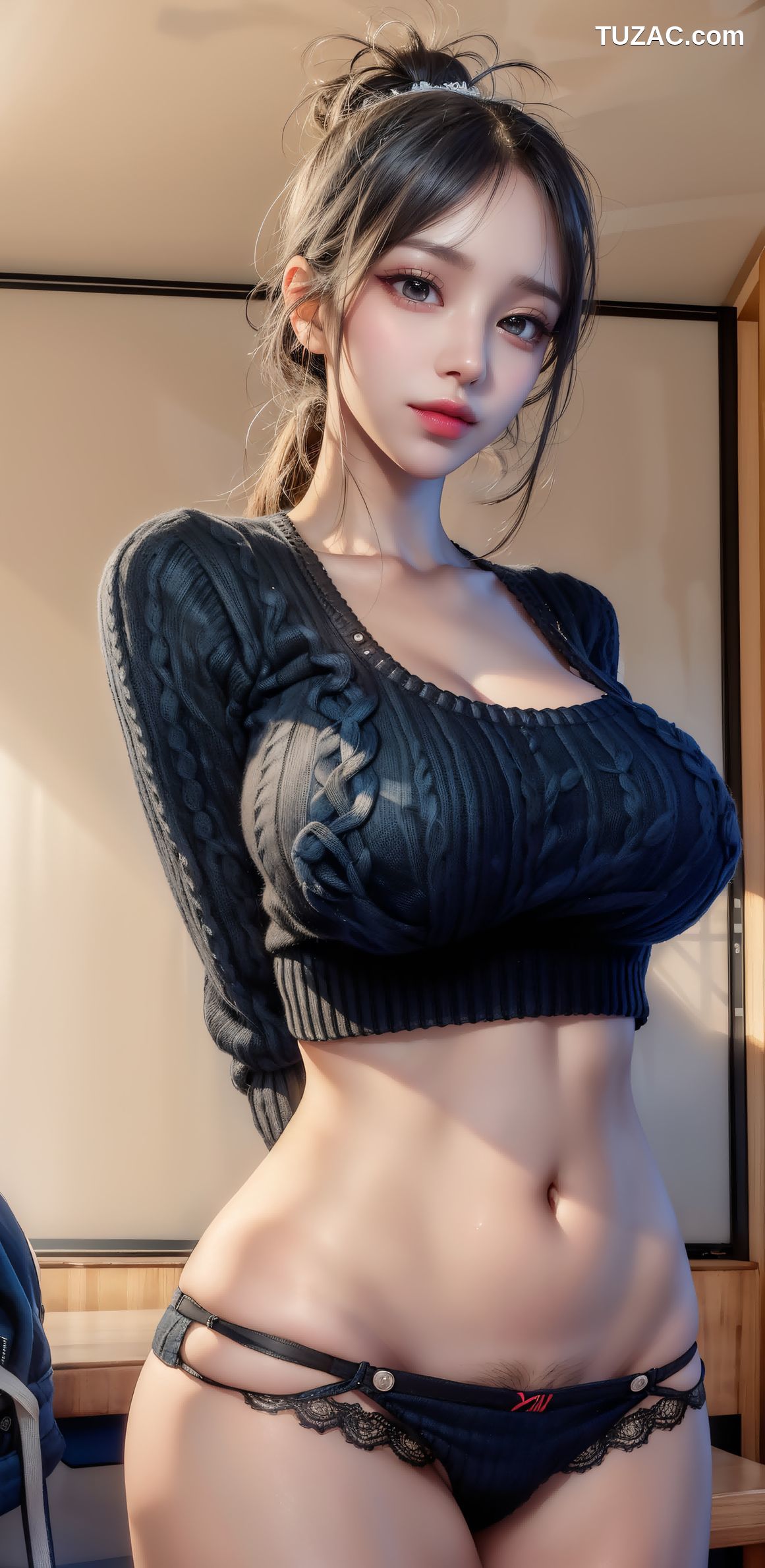 AI美女-拟实-卷发韩风靓女