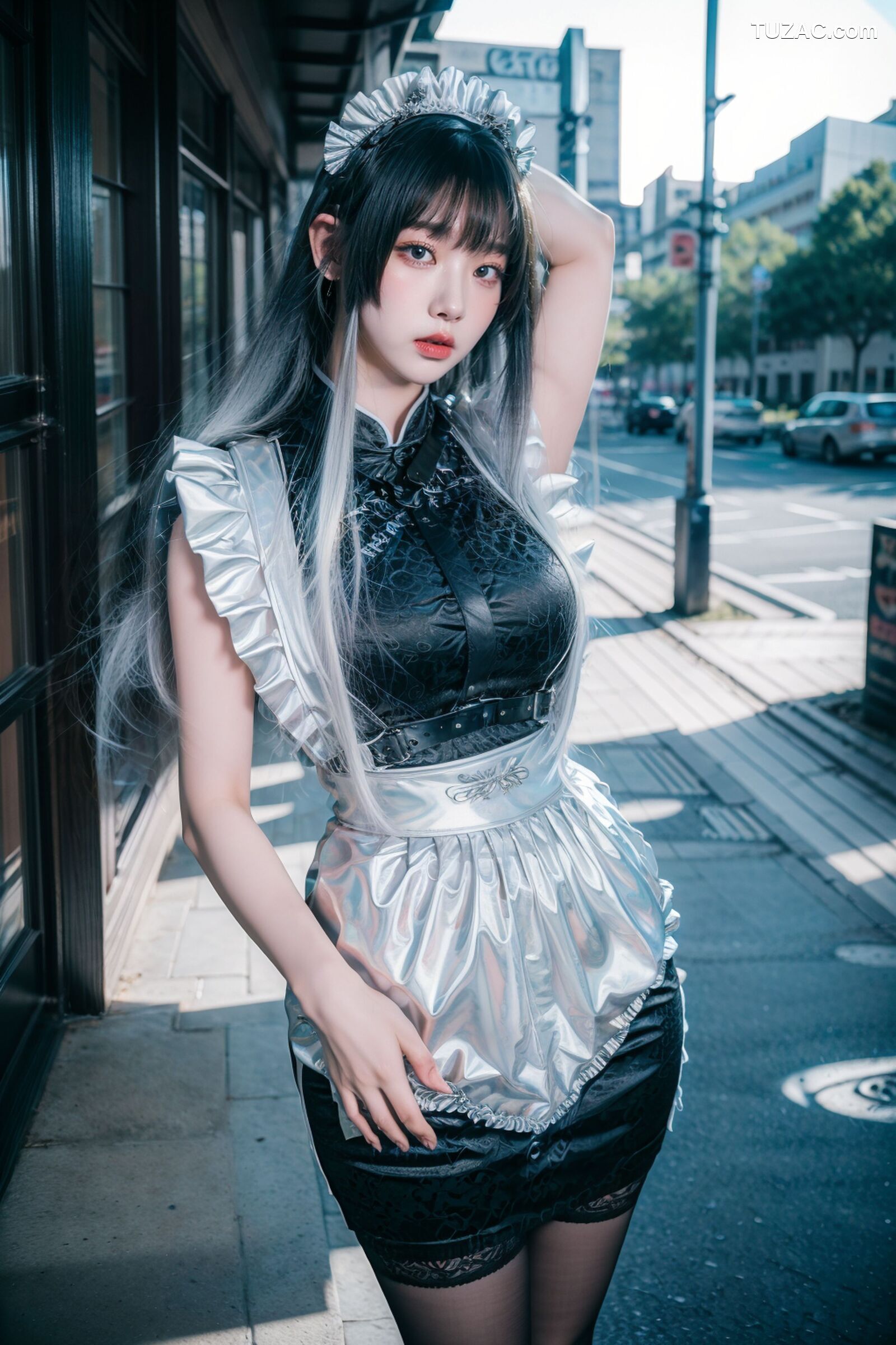AI美女-拟实-哥特风眼镜女仆