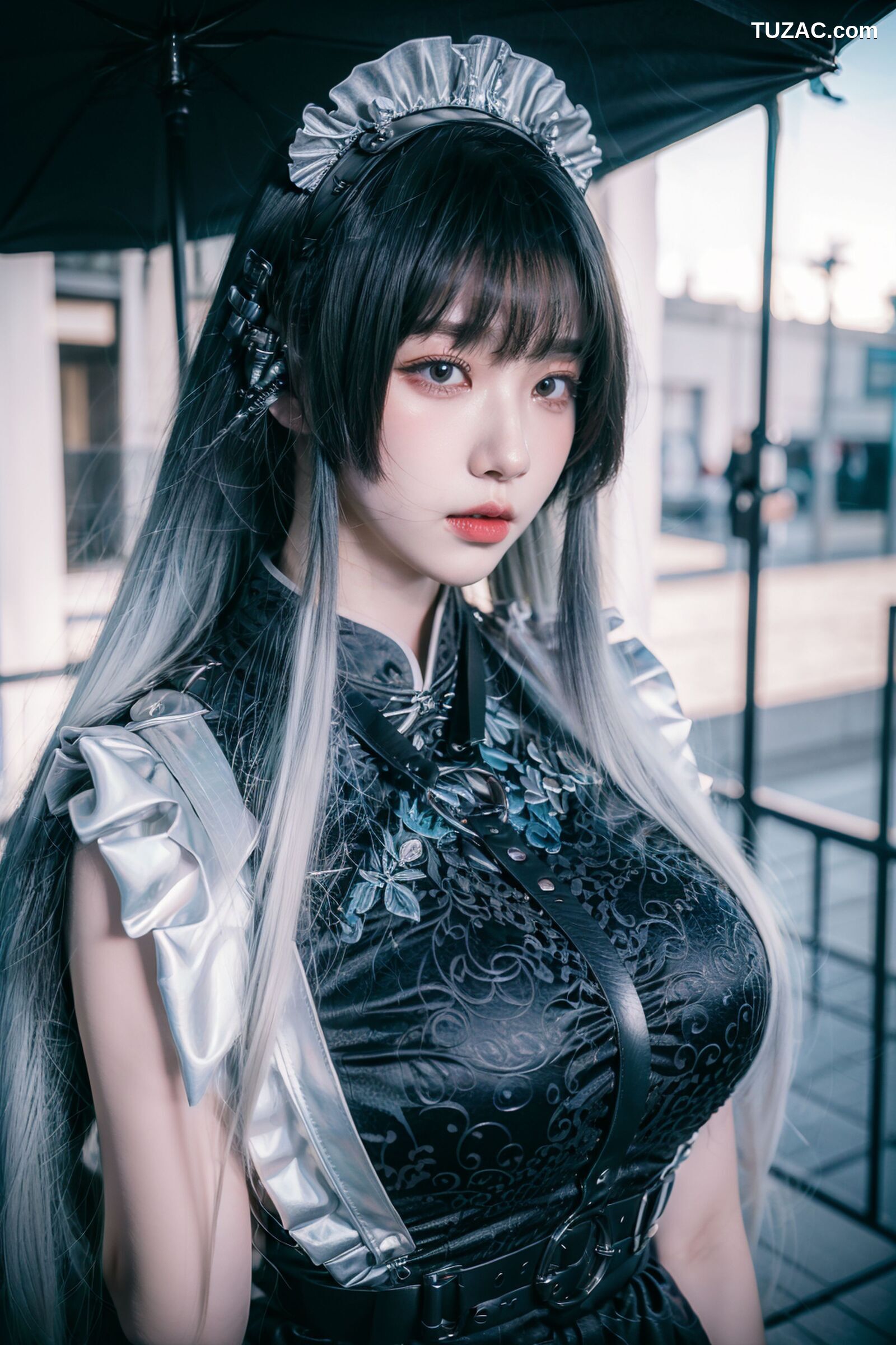 AI美女-拟实-哥特风眼镜女仆