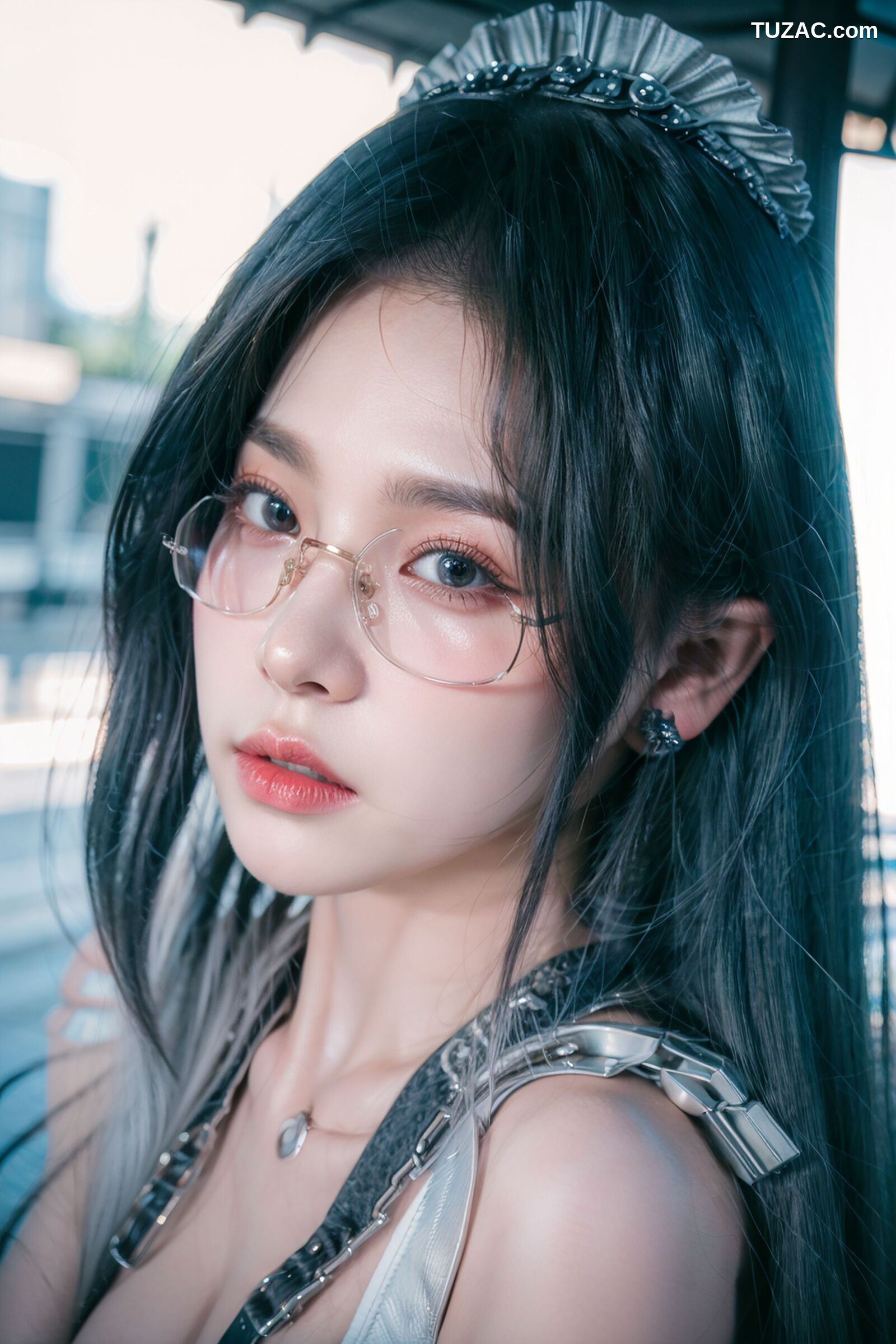 AI美女-拟实-哥特风眼镜女仆