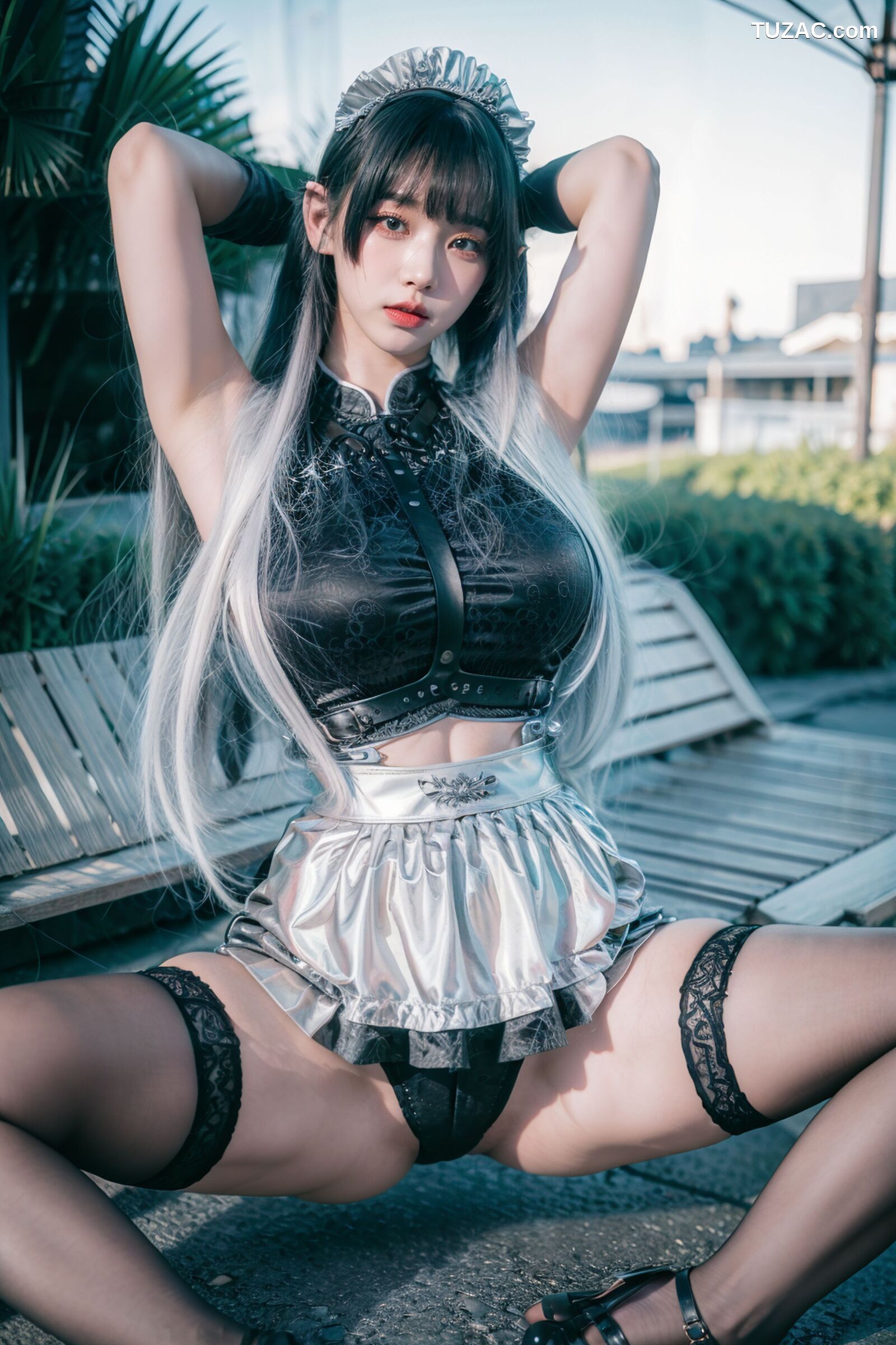 AI美女-拟实-哥特风眼镜女仆