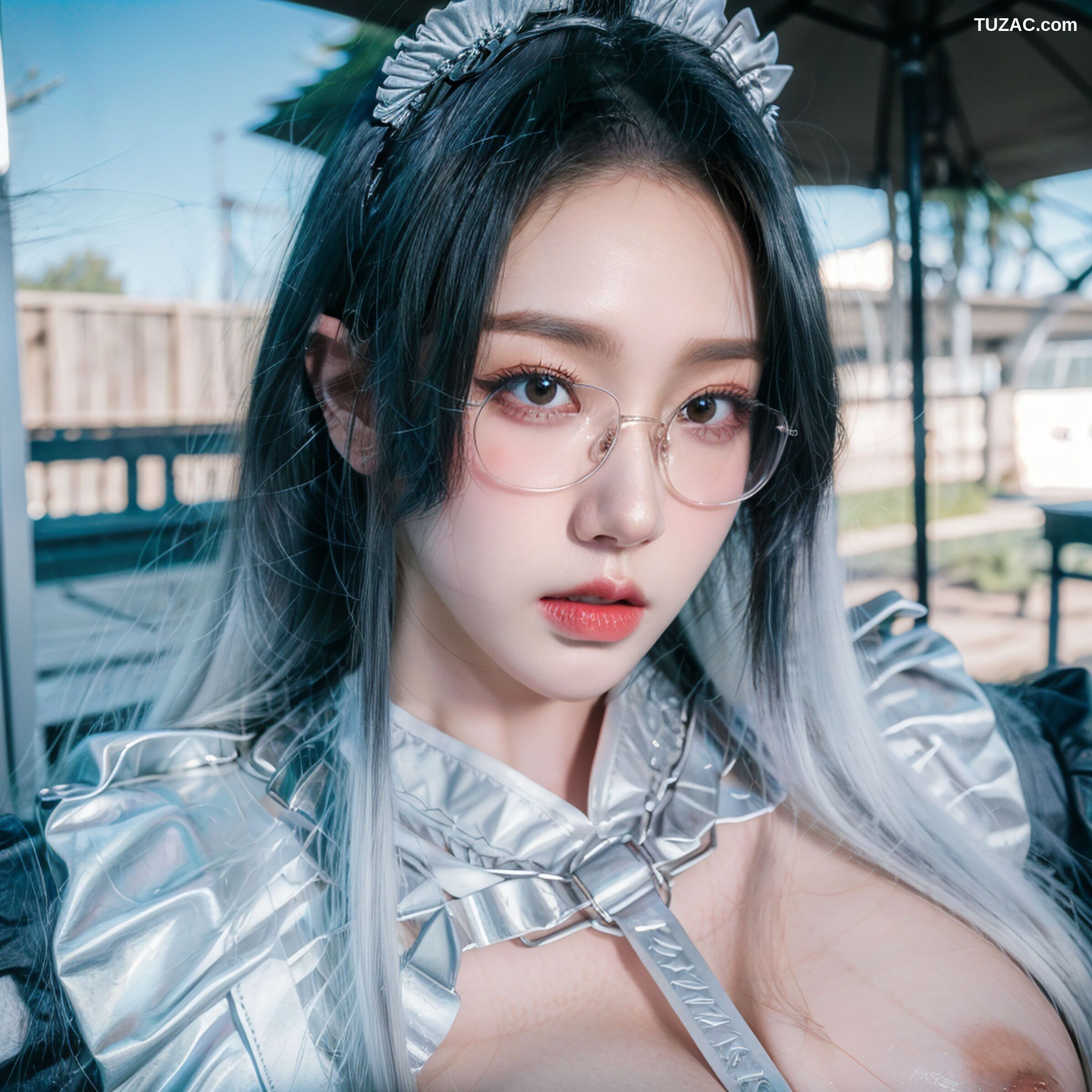 AI美女-拟实-哥特风眼镜女仆