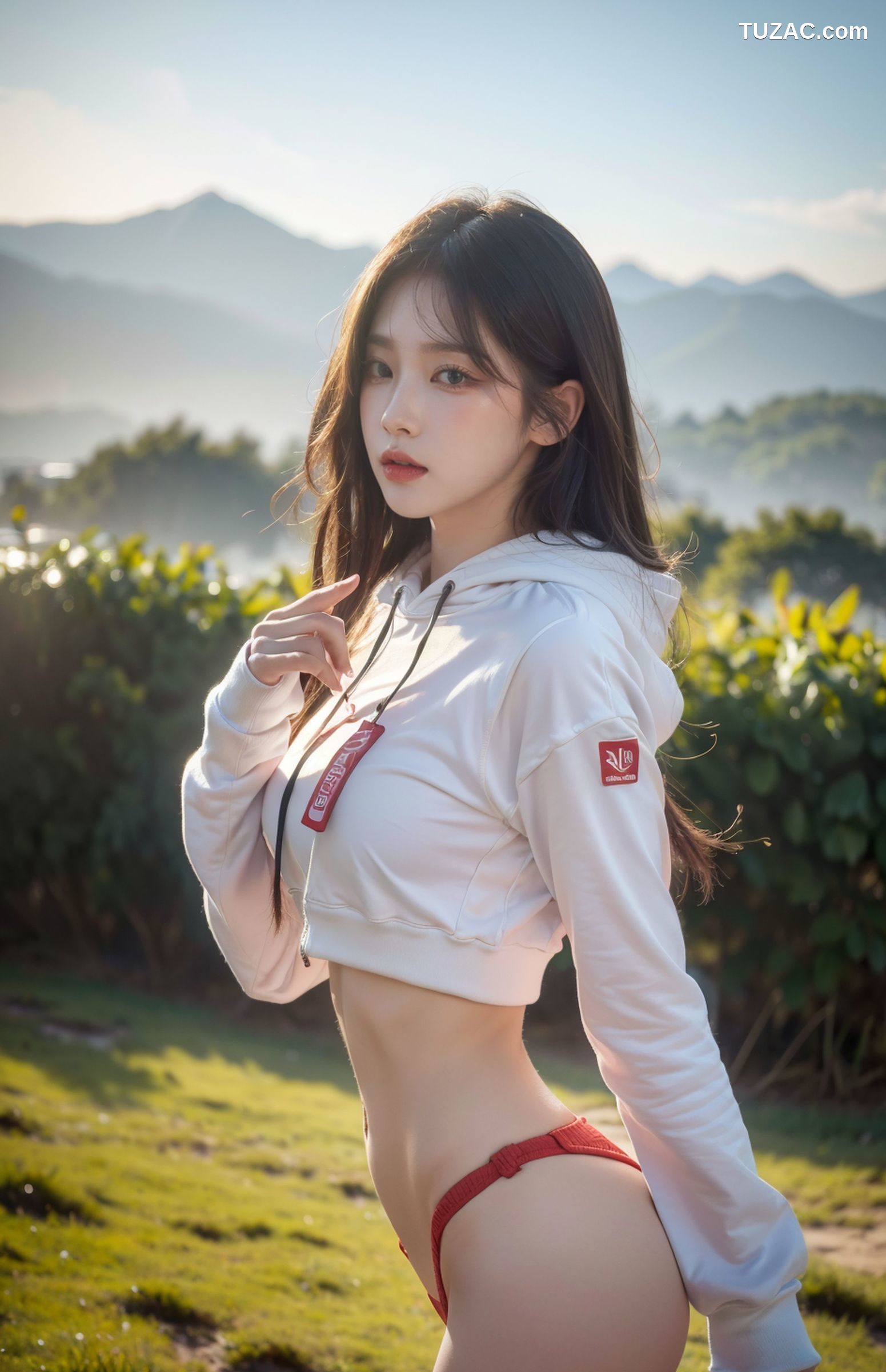 AI美女-拟实-夏季户外连帽衫-纯净版