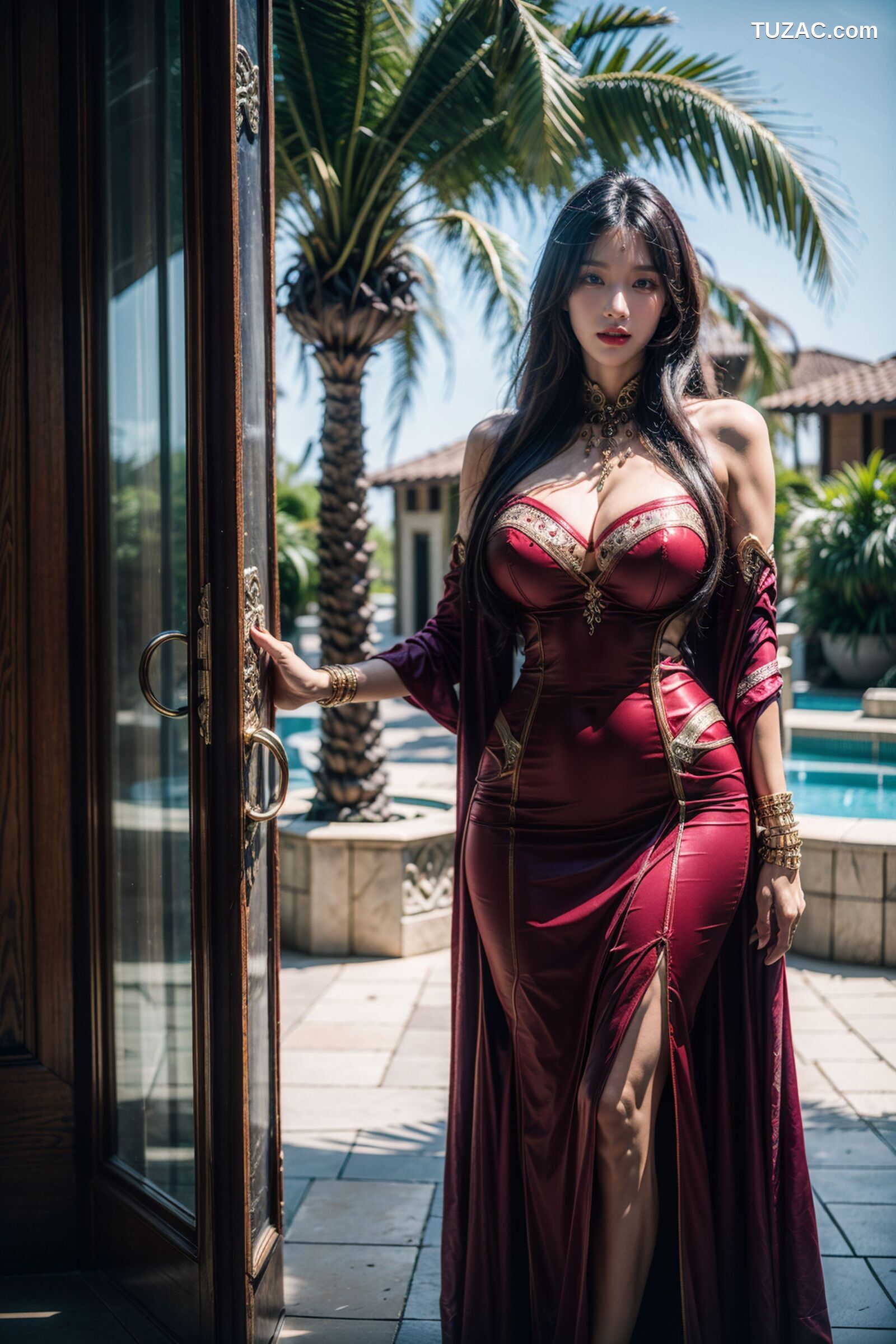 AI美女-拟实-异域公主长裙美女