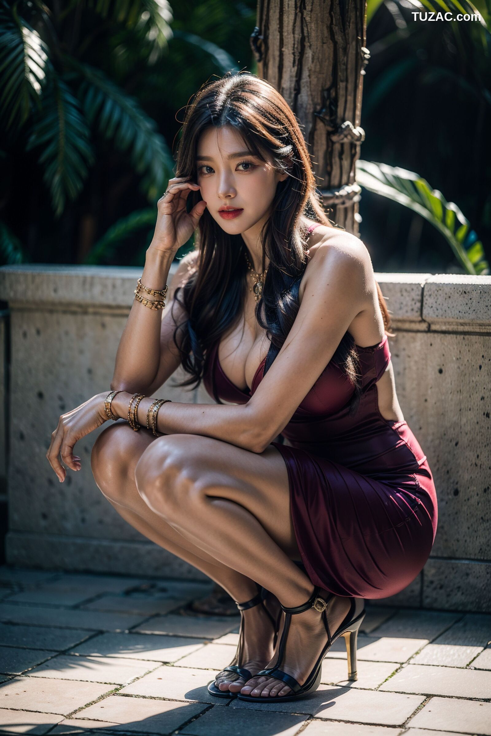 AI美女-拟实-异域公主长裙美女