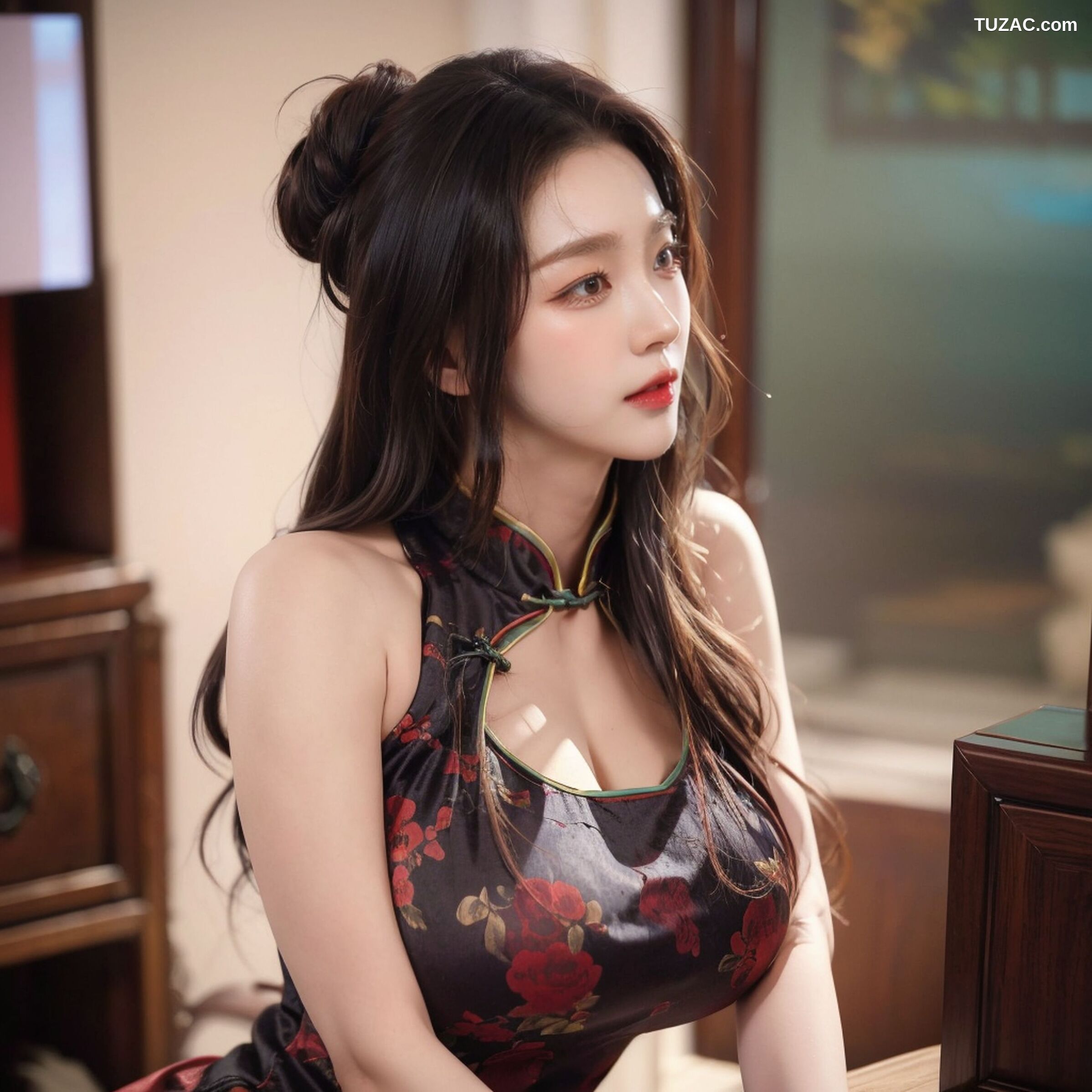 AI美女-拟实-情趣古风旗袍