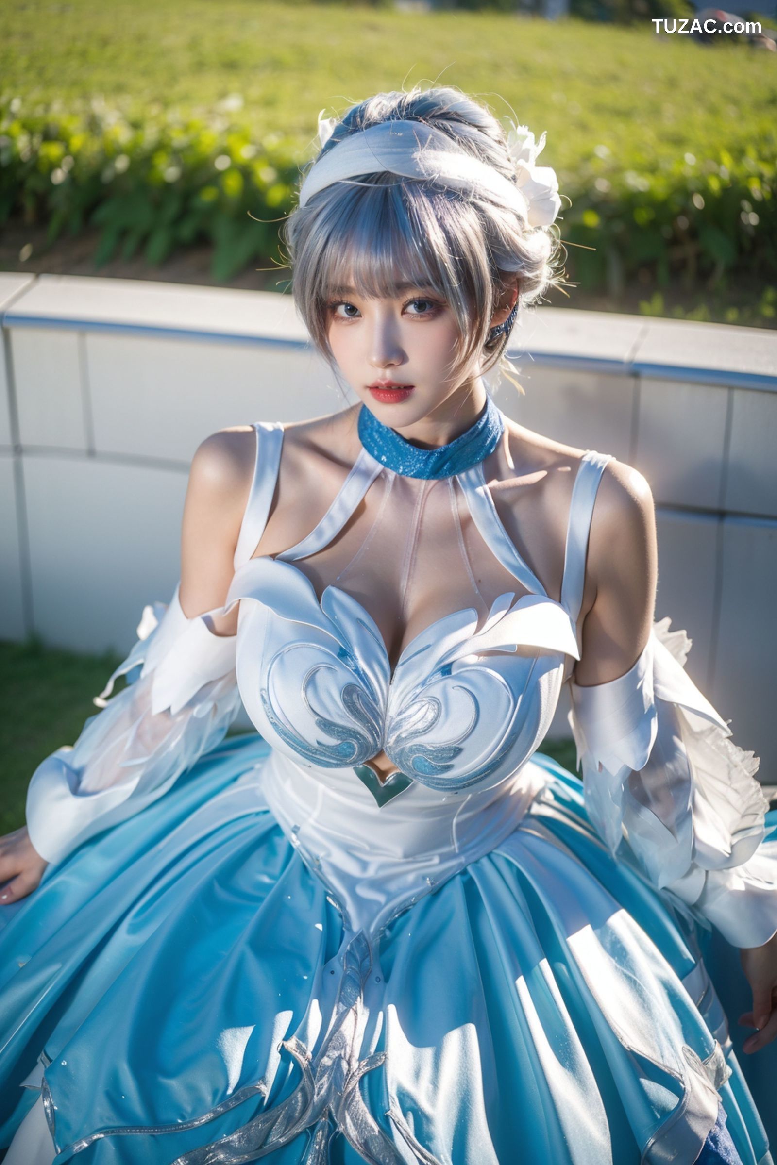 AI美女-拟实-挥着翅膀的天使-公园户外