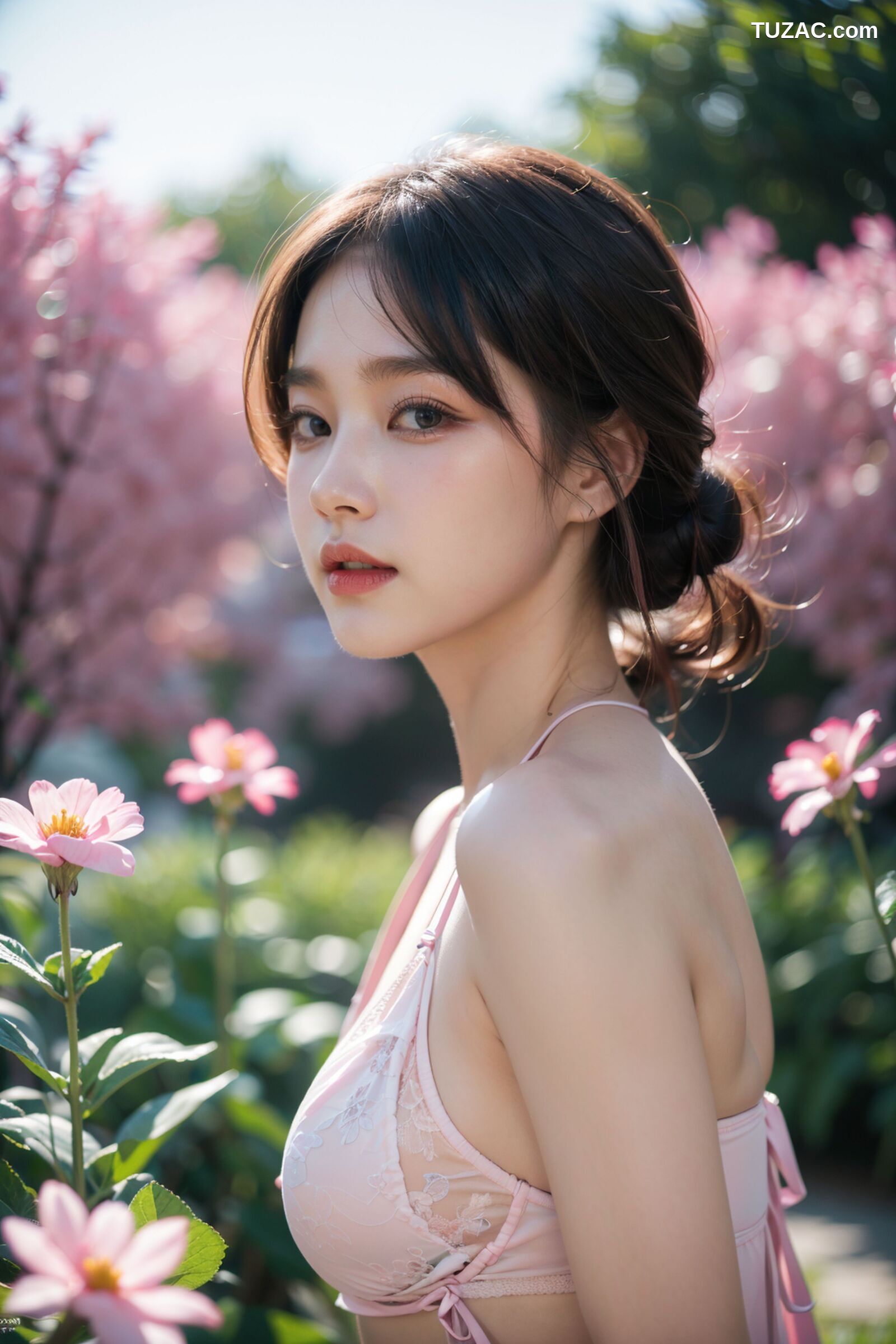AI美女-拟实-玫瑰园户外