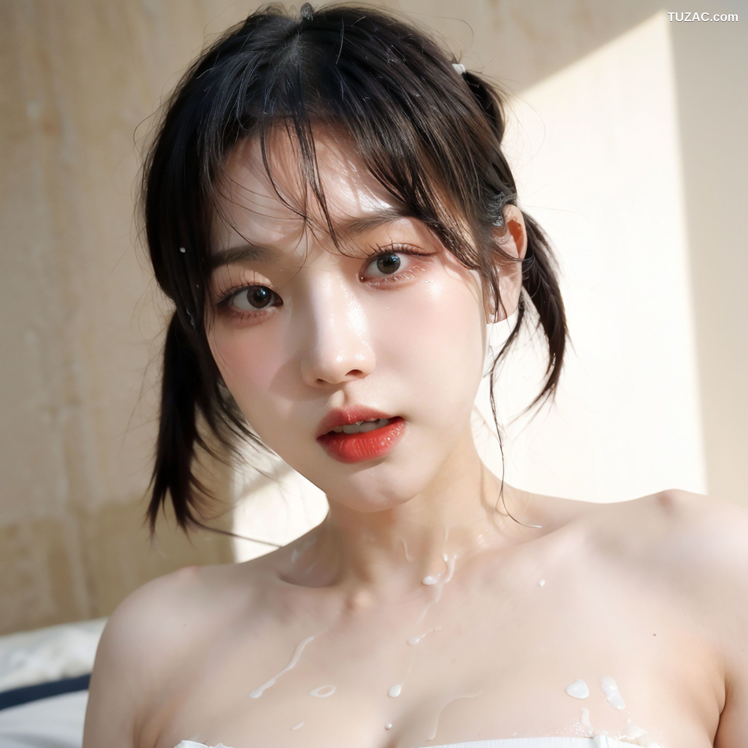 AI美女-拟实-白色超小比基尼