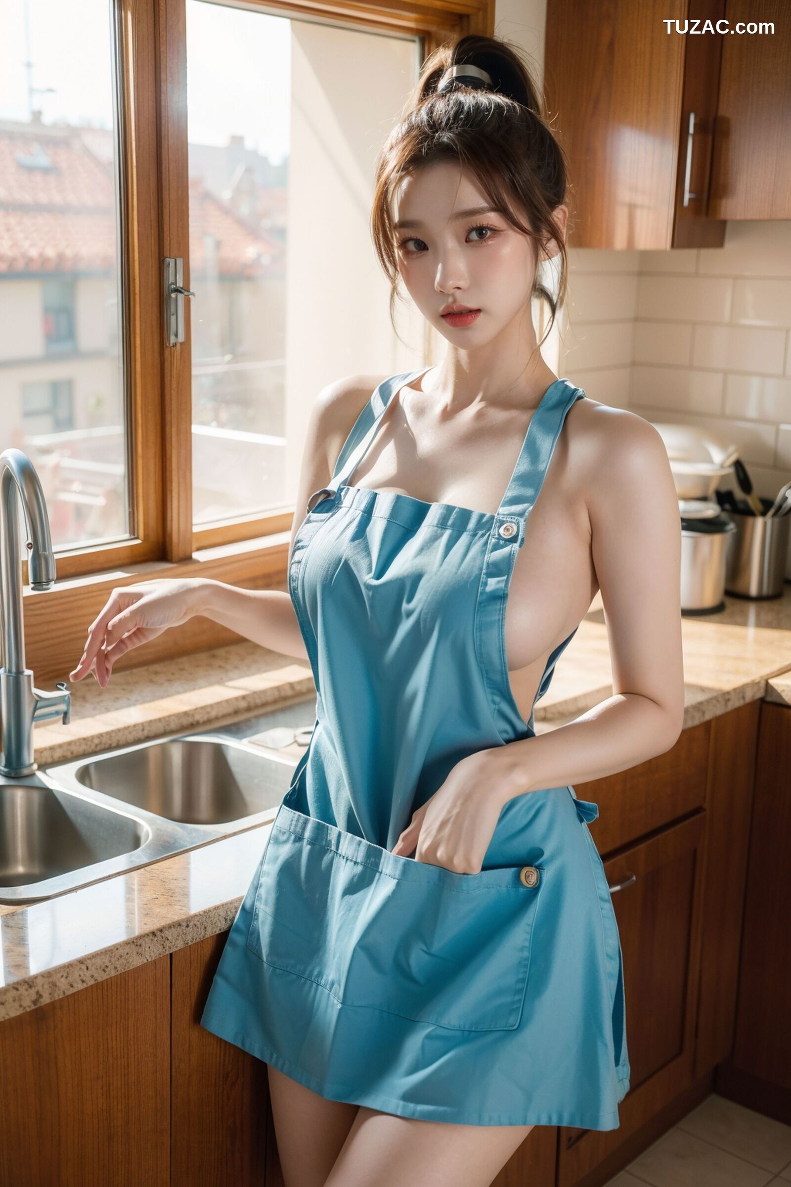 AI美女-拟实-真空围裙厨娘