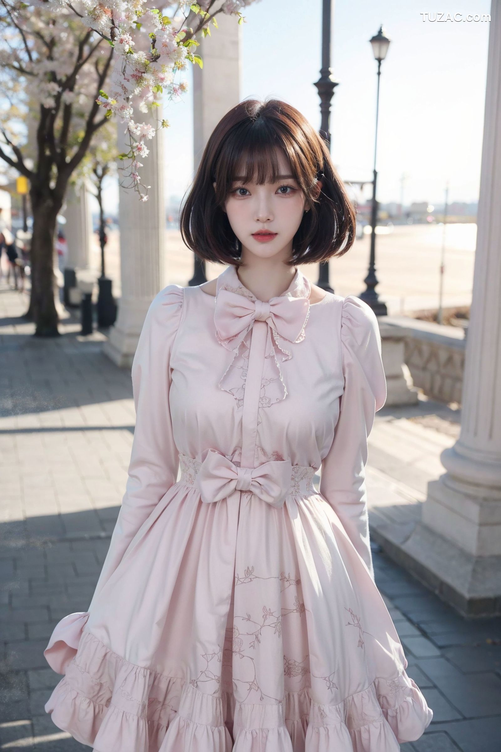 AI美女-拟实-粉白色情趣服-18禁