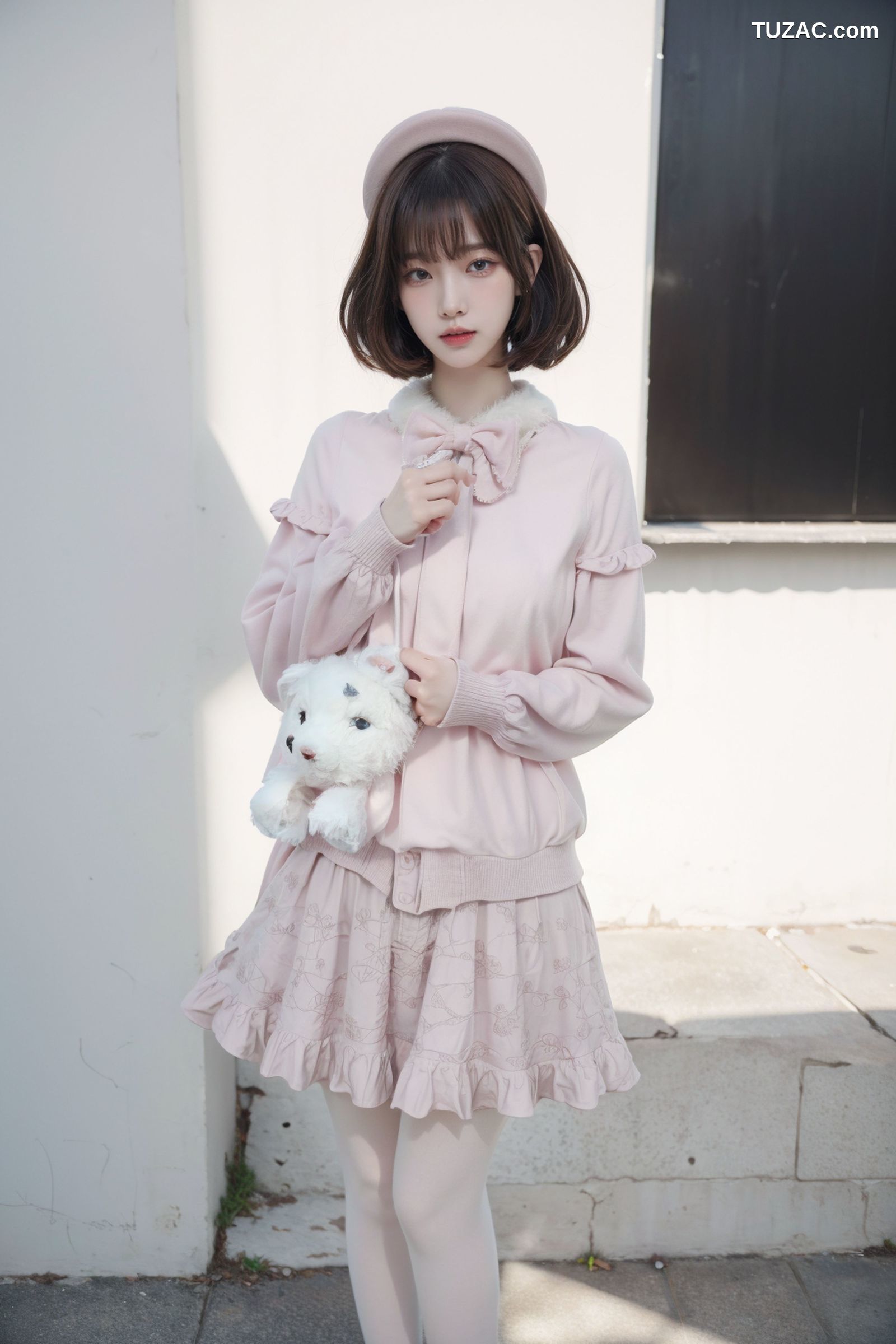 AI美女-拟实-粉白色情趣服-18禁