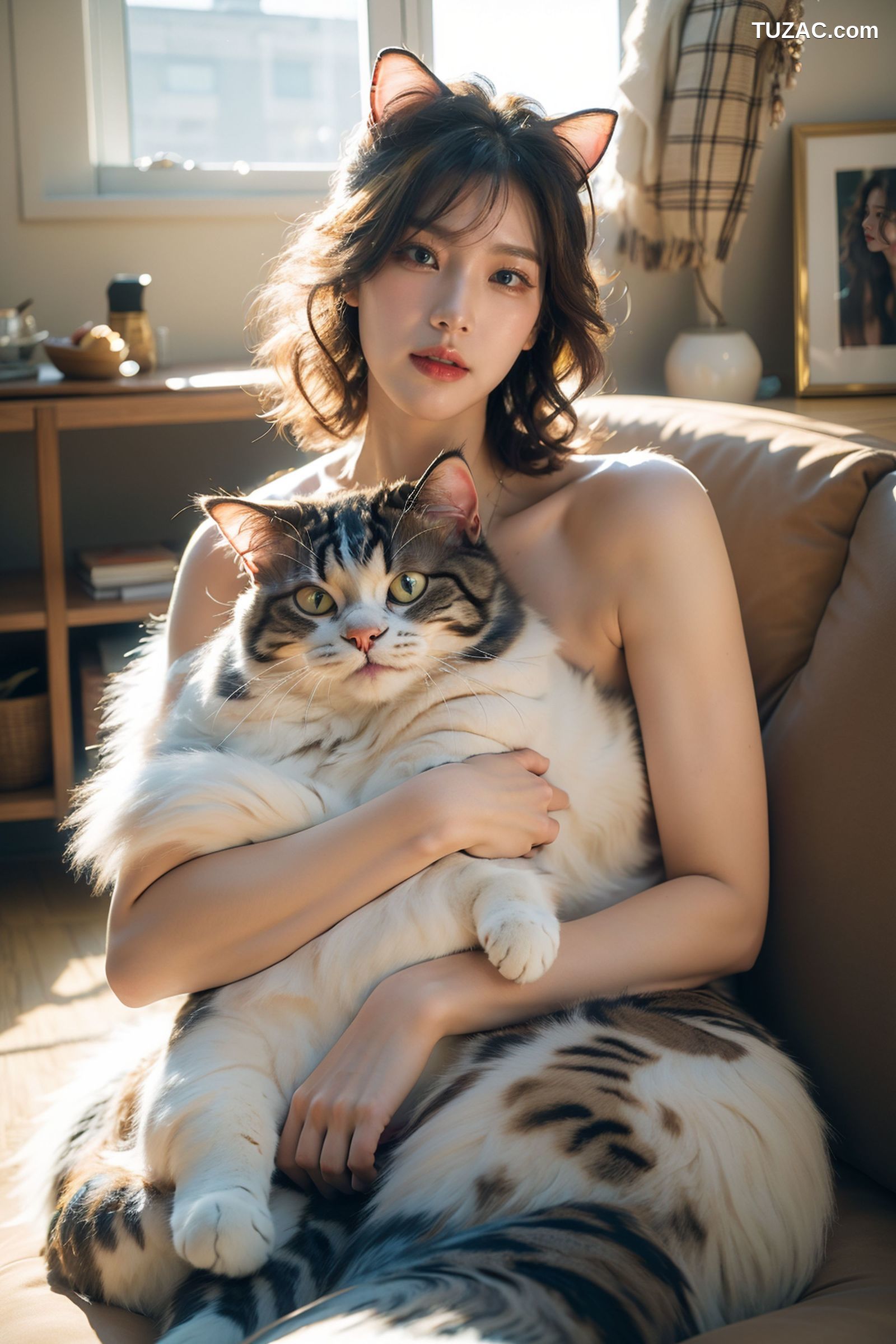 AI美女-拟实-肥猫宠物的美女