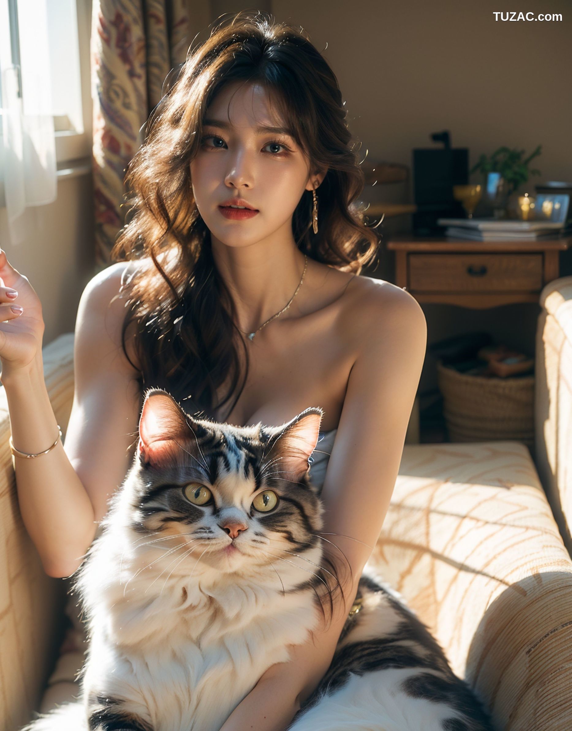 AI美女-拟实-肥猫宠物的美女