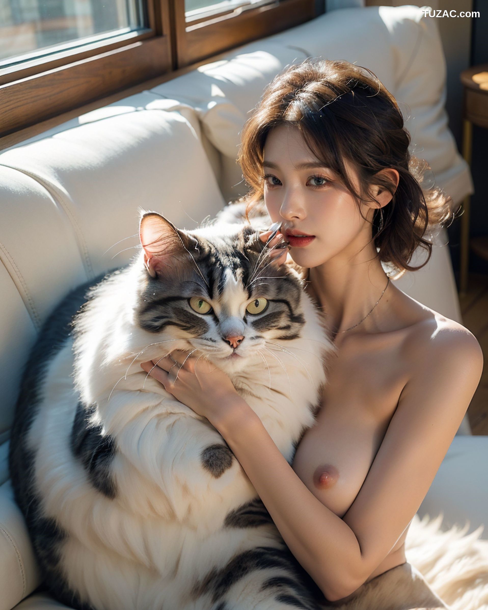 AI美女-拟实-肥猫宠物的美女