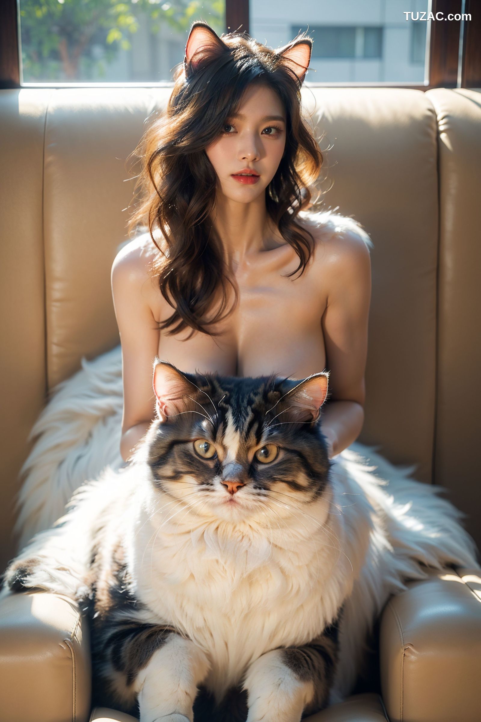 AI美女-拟实-肥猫宠物的美女