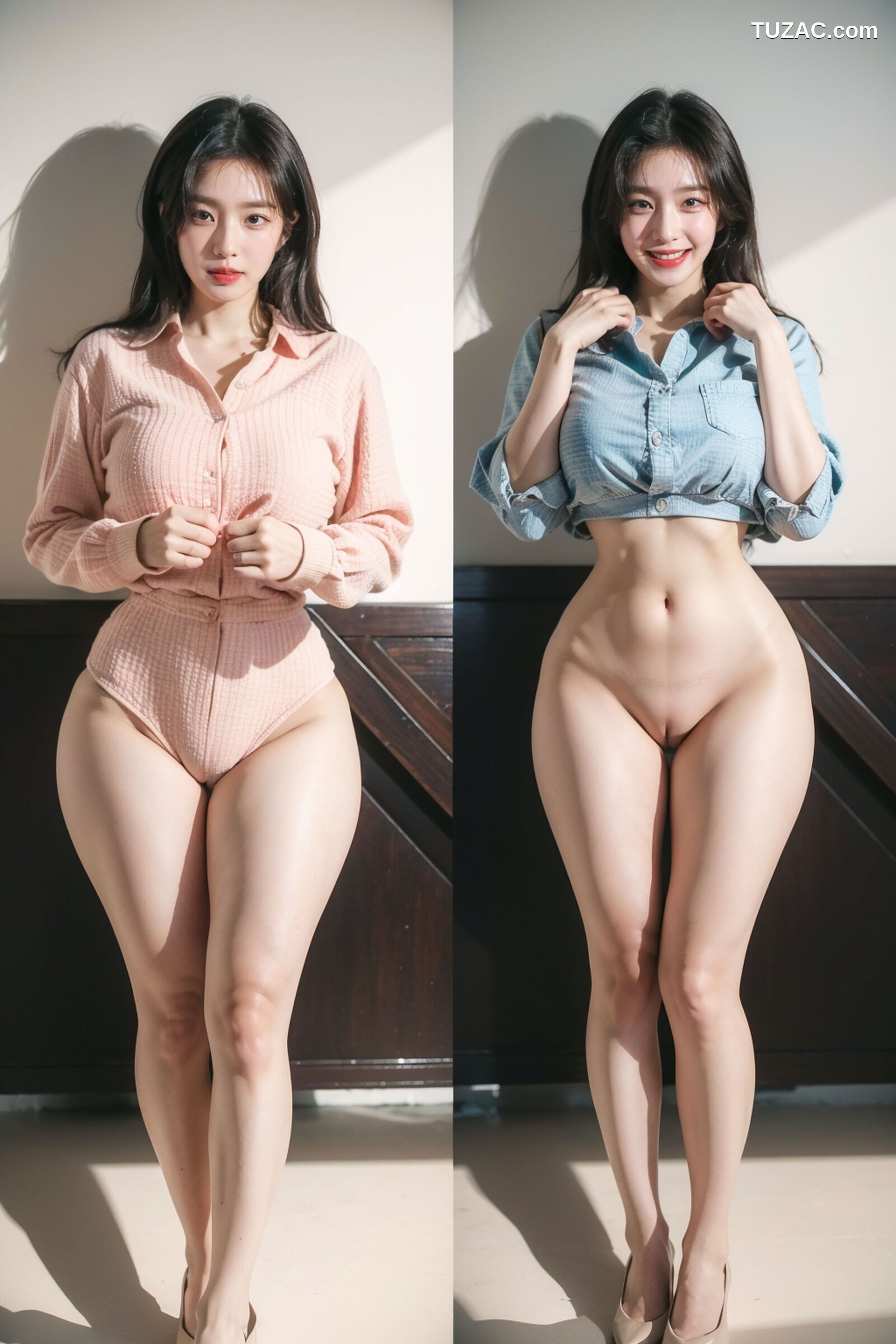 AI美女-拟实-脱衣对比