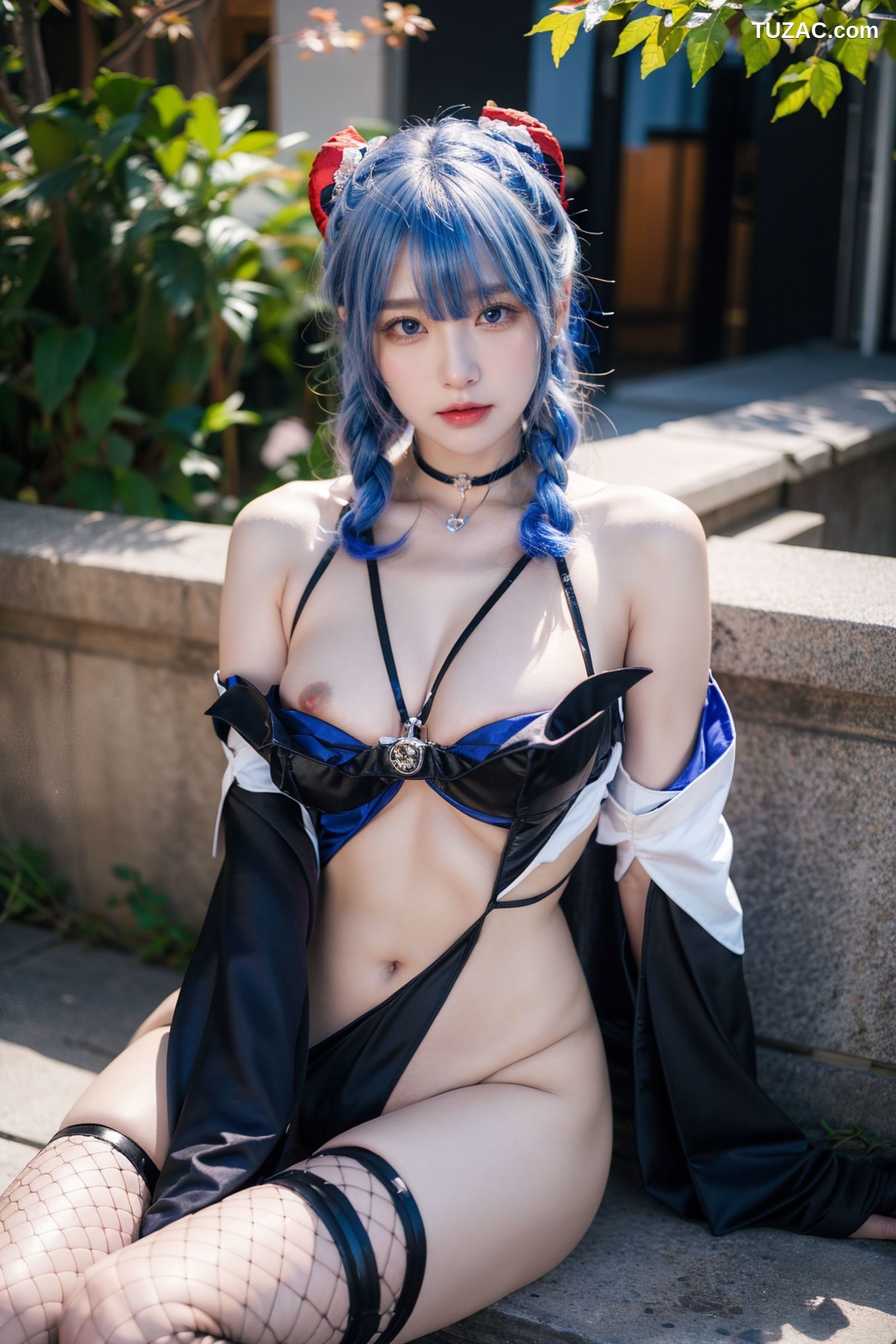 AI美女-拟实-蓝发双麻花辫美少女-18禁