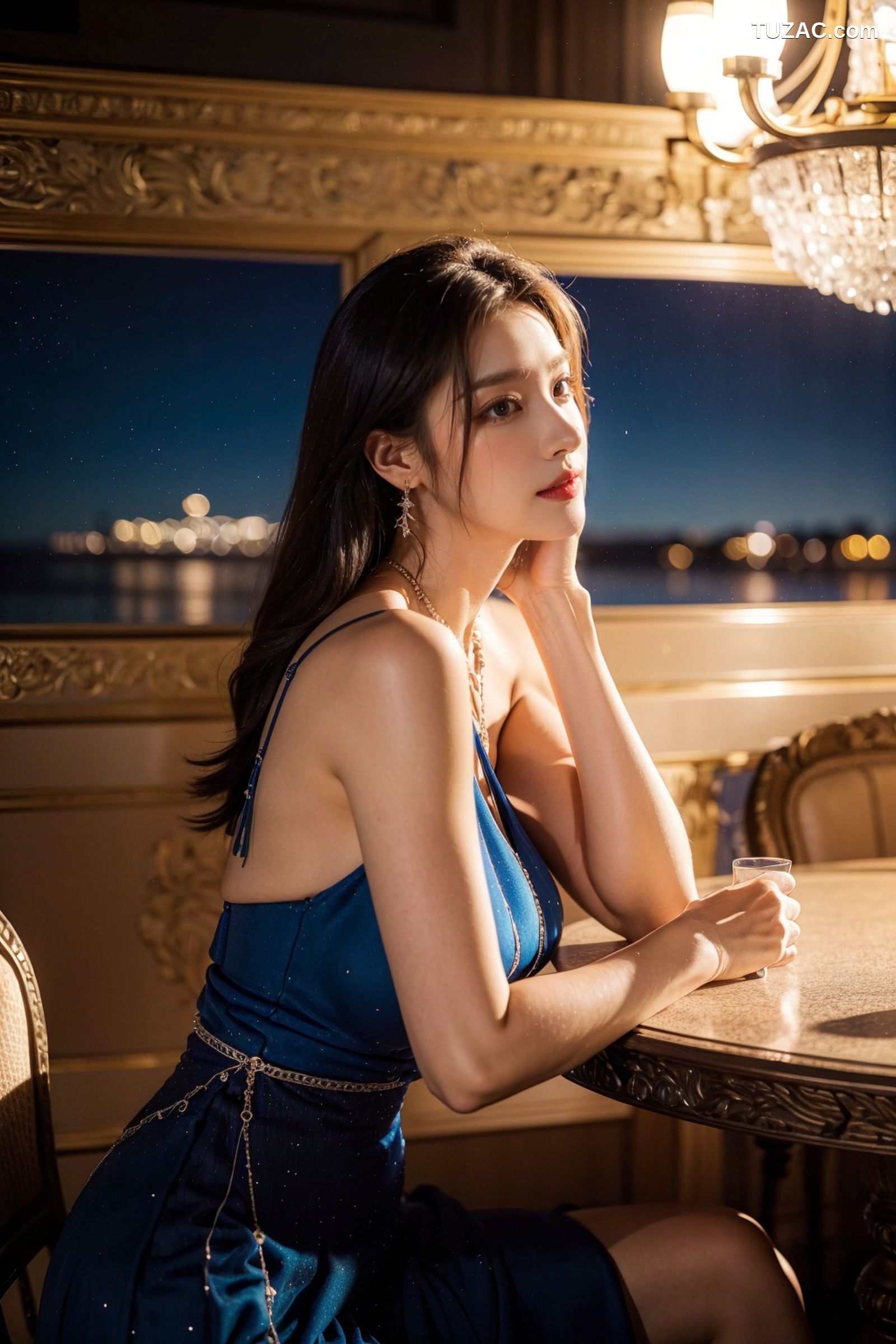 AI美女-拟实-蓝色长裙-18禁