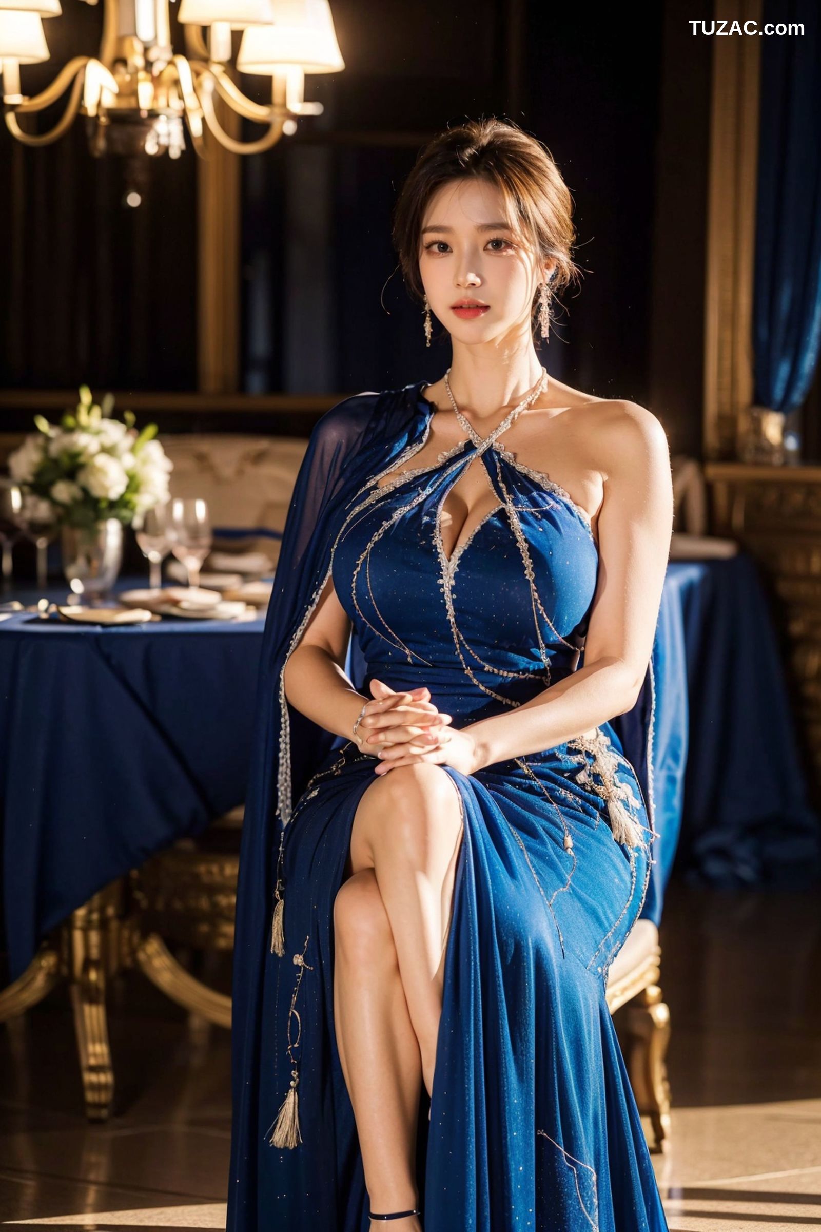 AI美女-拟实-蓝色长裙-18禁