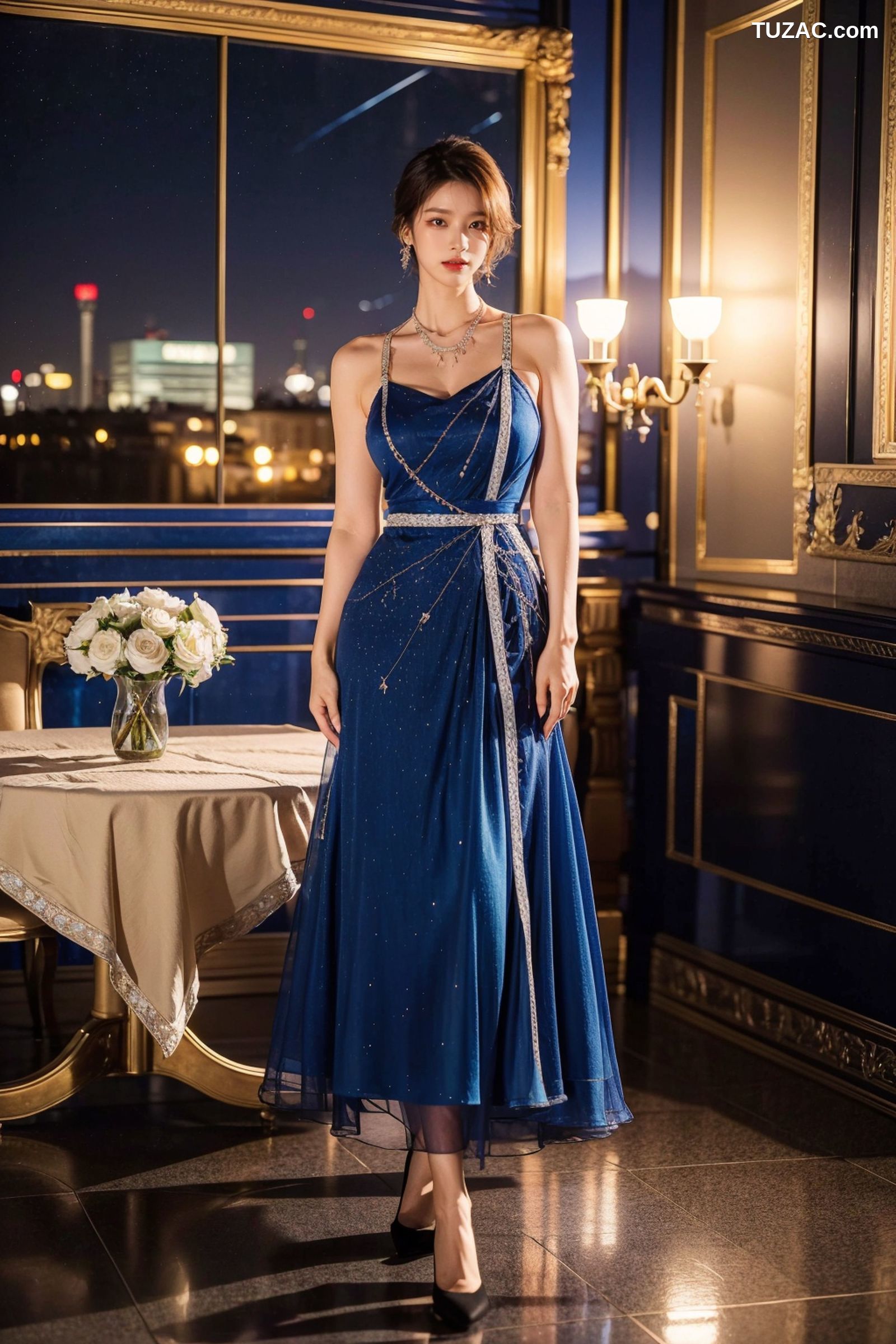 AI美女-拟实-蓝色长裙-18禁