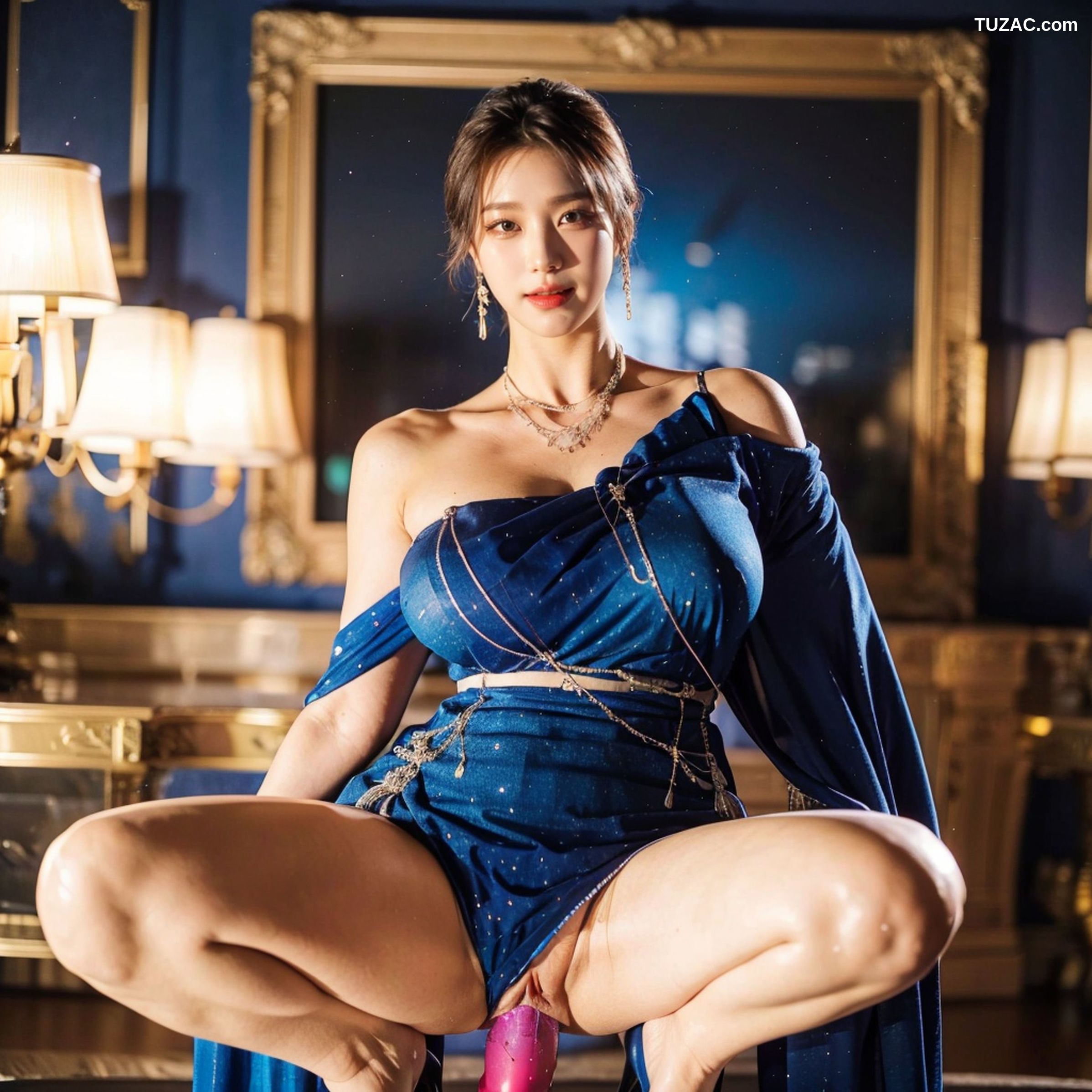 AI美女-拟实-蓝色长裙-18禁