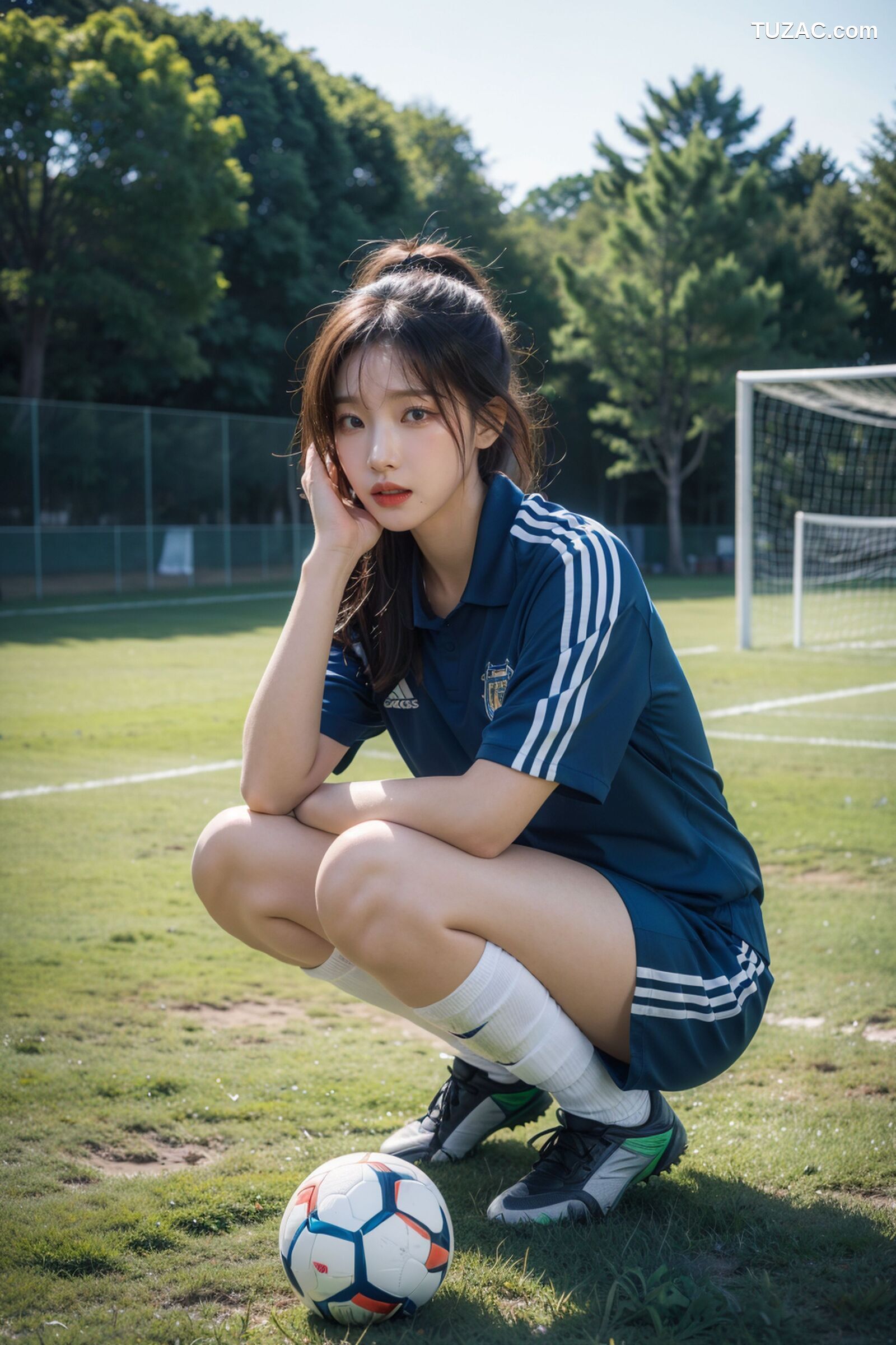 AI美女-拟实-足球宝贝-绿茵场
