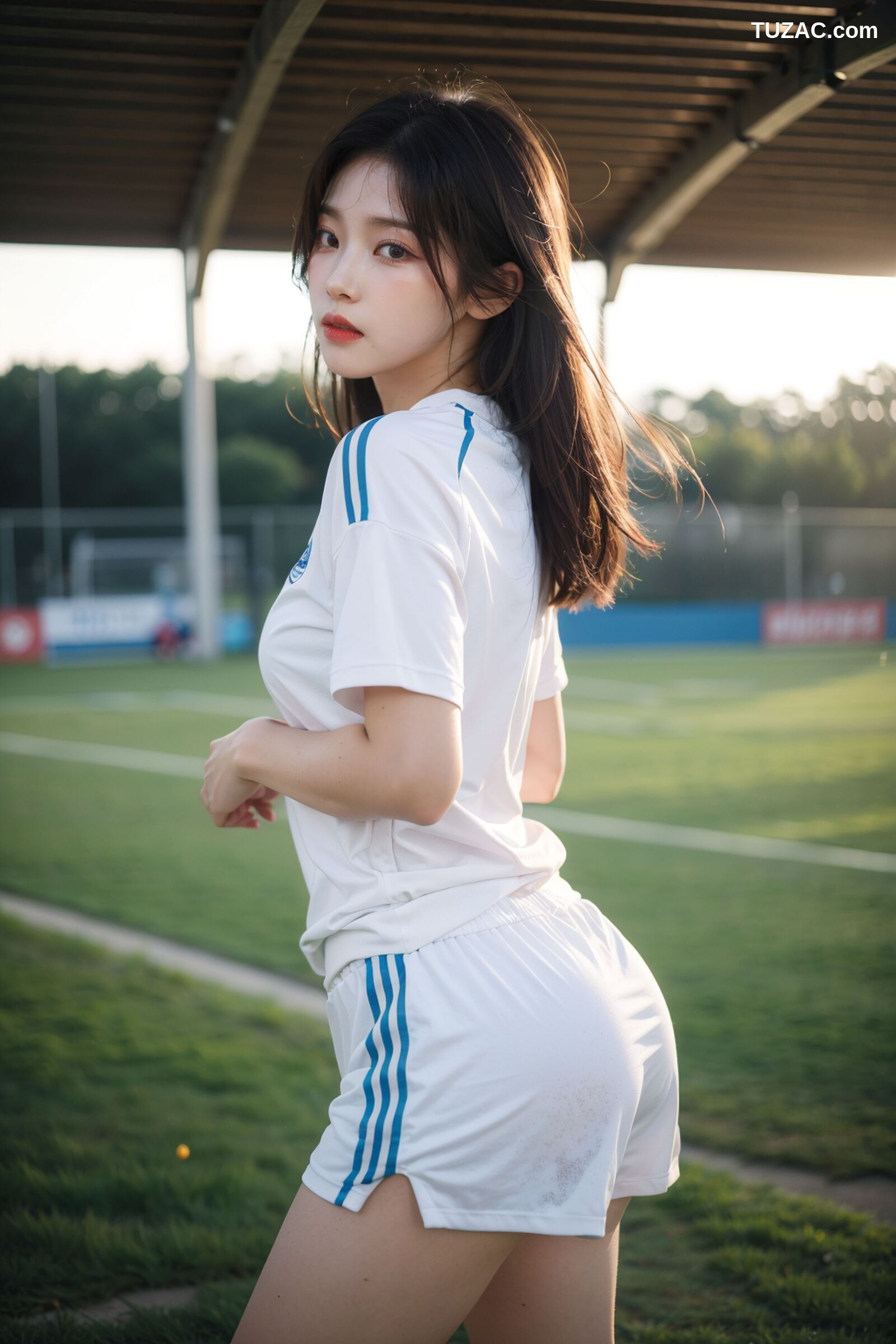 AI美女-拟实-足球宝贝-绿茵场