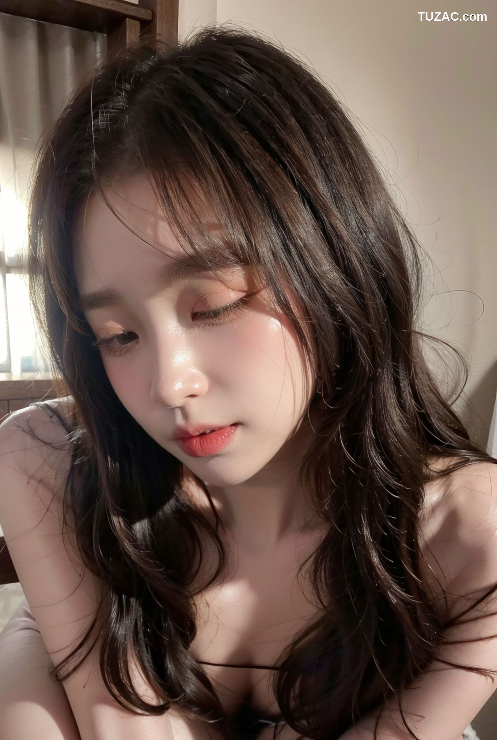 AI美女-拟实-银色吊带连衣短裙