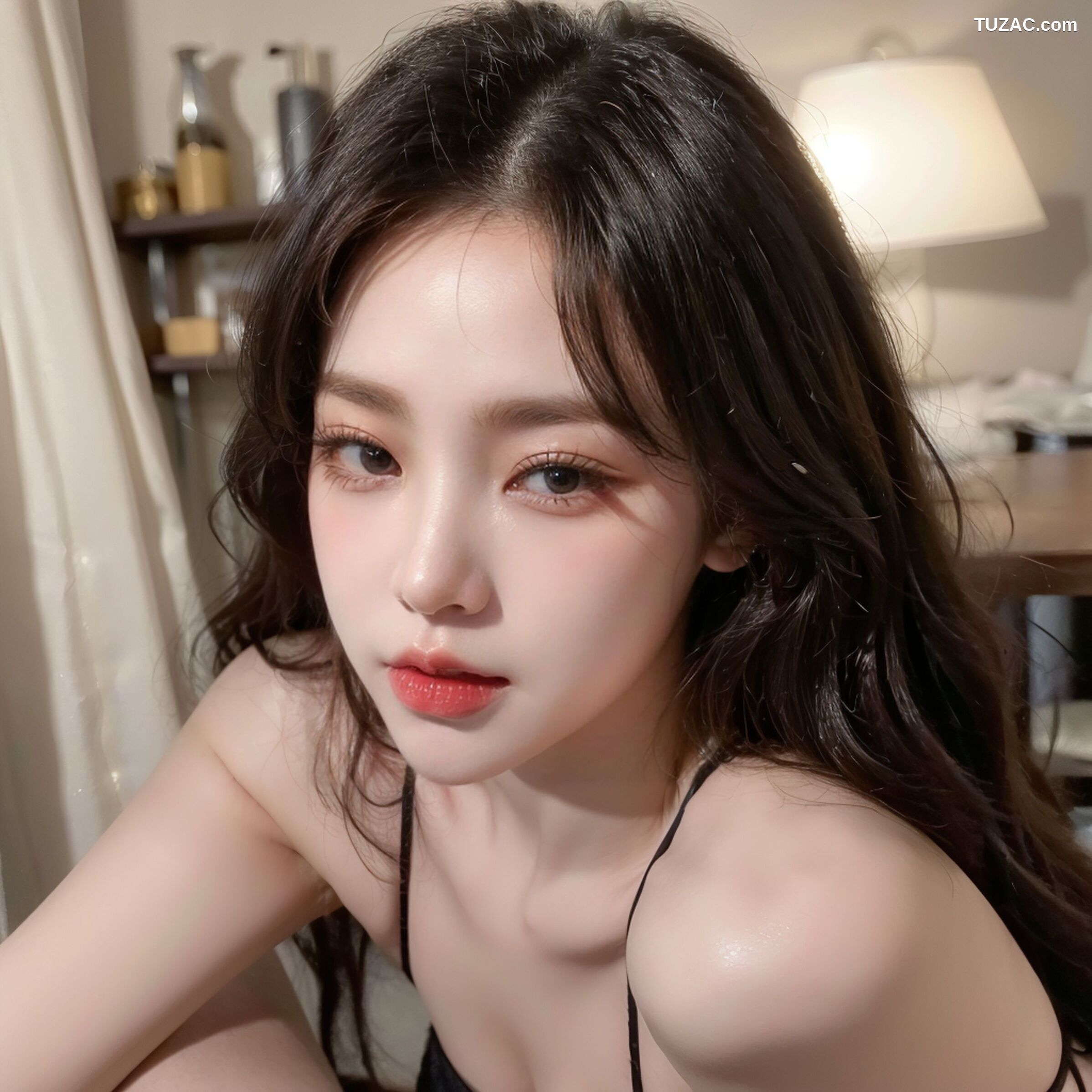 AI美女-拟实-银色吊带连衣短裙
