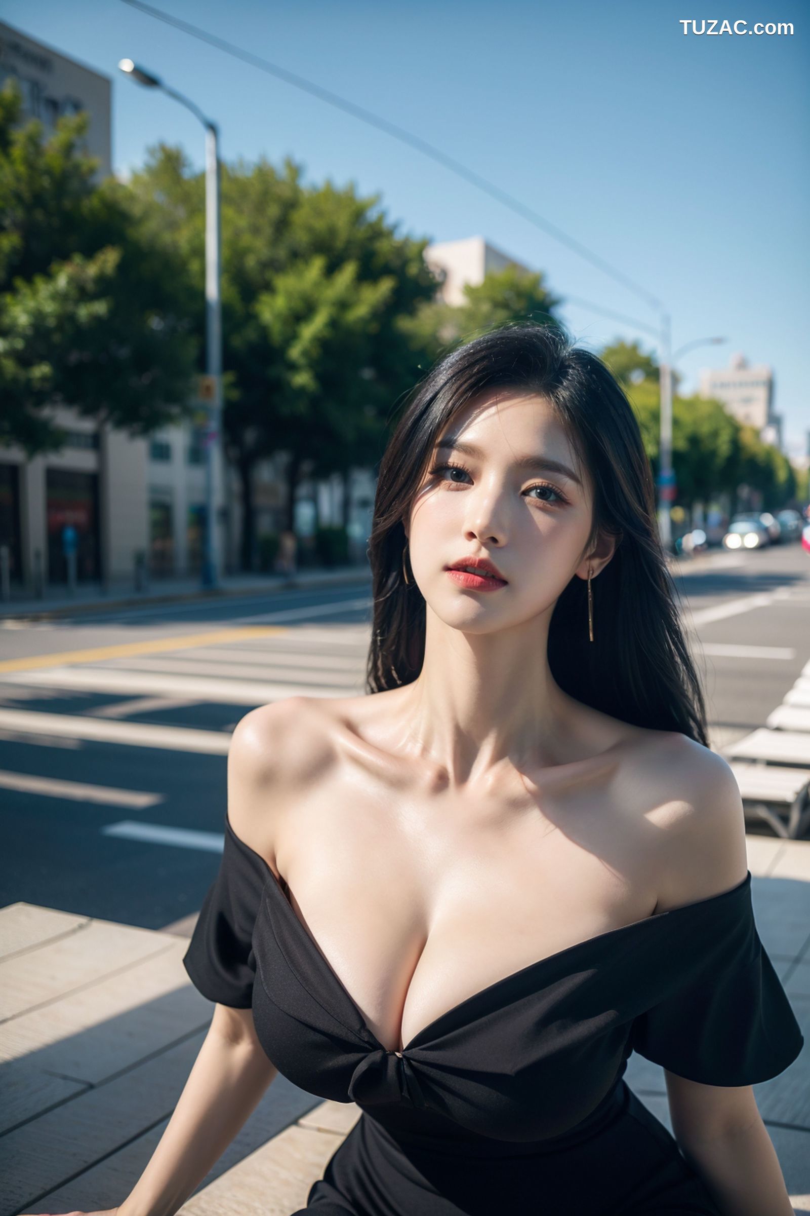 AI美女-拟实-露肩礼裙-纯净版