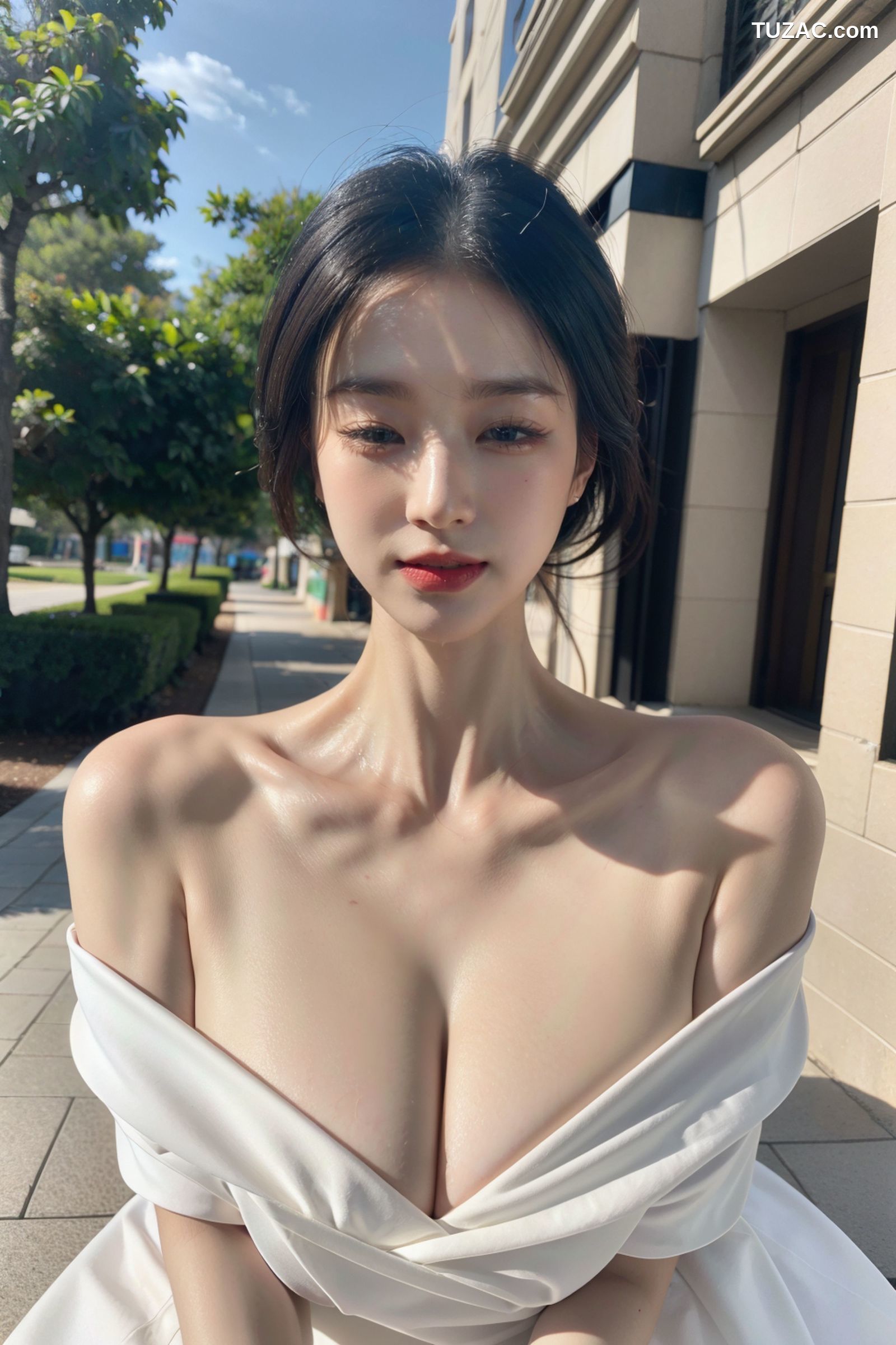 AI美女-拟实-露肩礼裙-纯净版