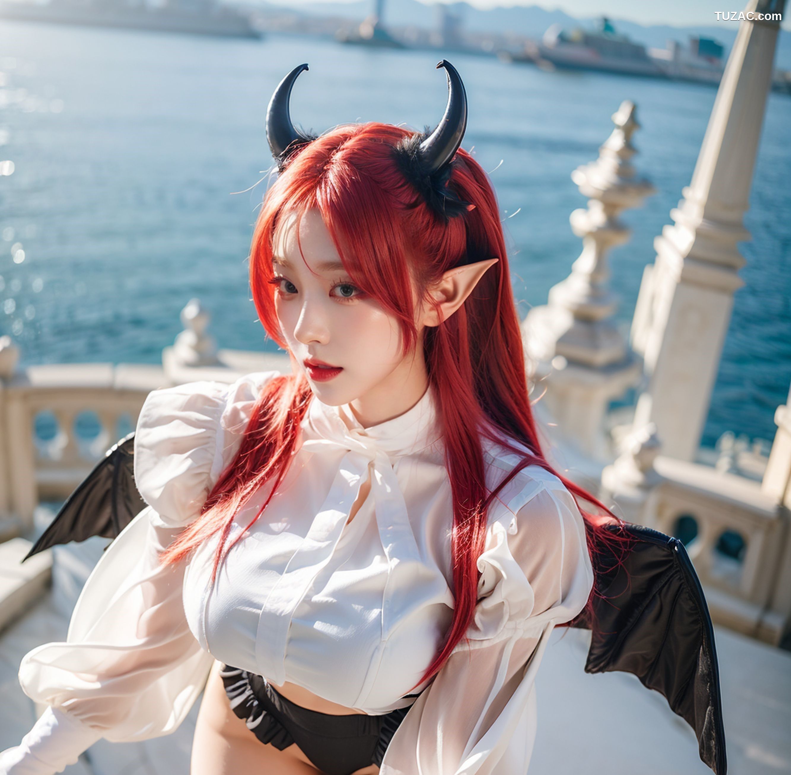 AI美女-拟实-黑丝小恶魔女仆